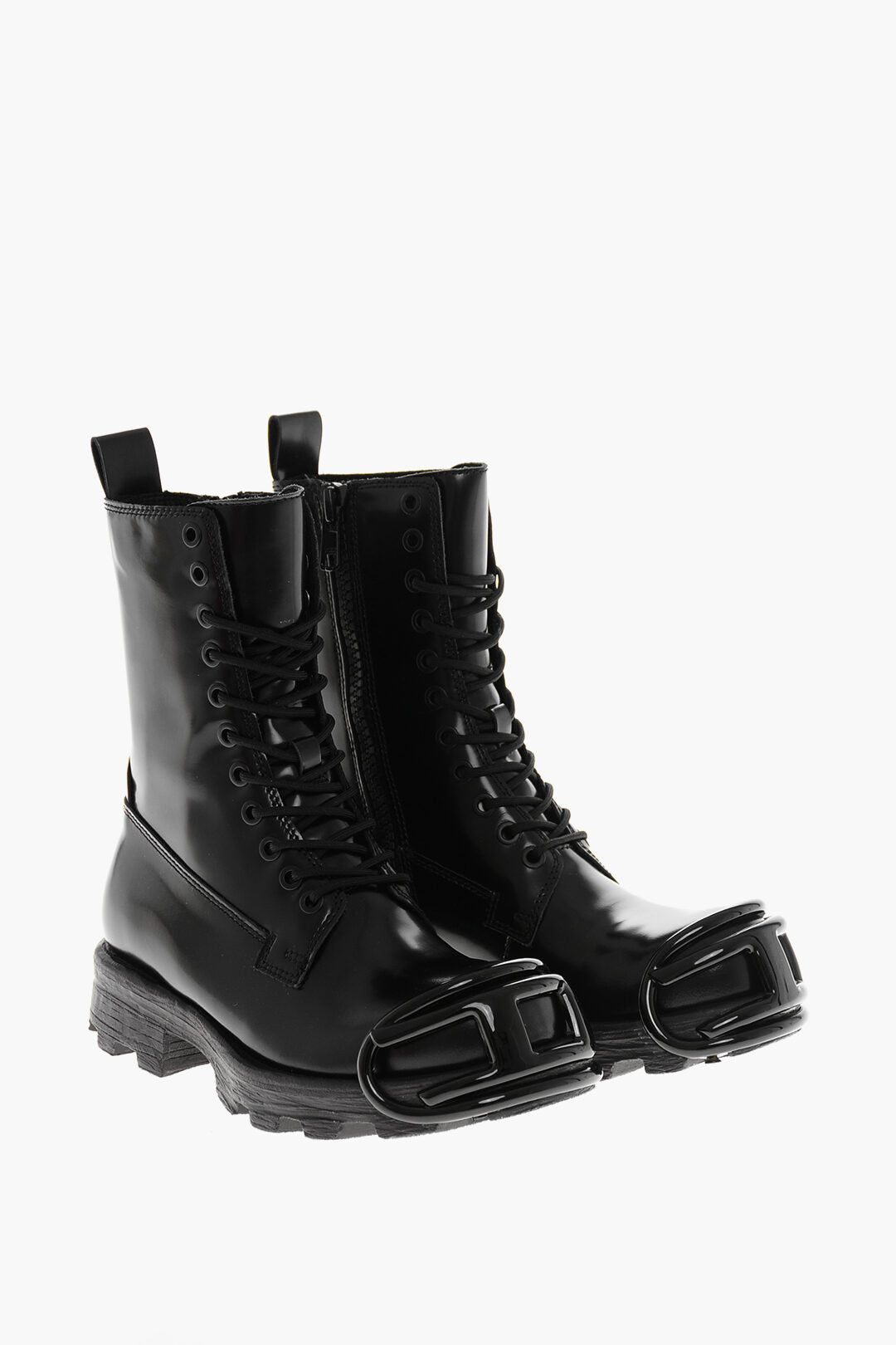 Diesel 3500~Leather Combat Boots HAMMER with Logo Toe