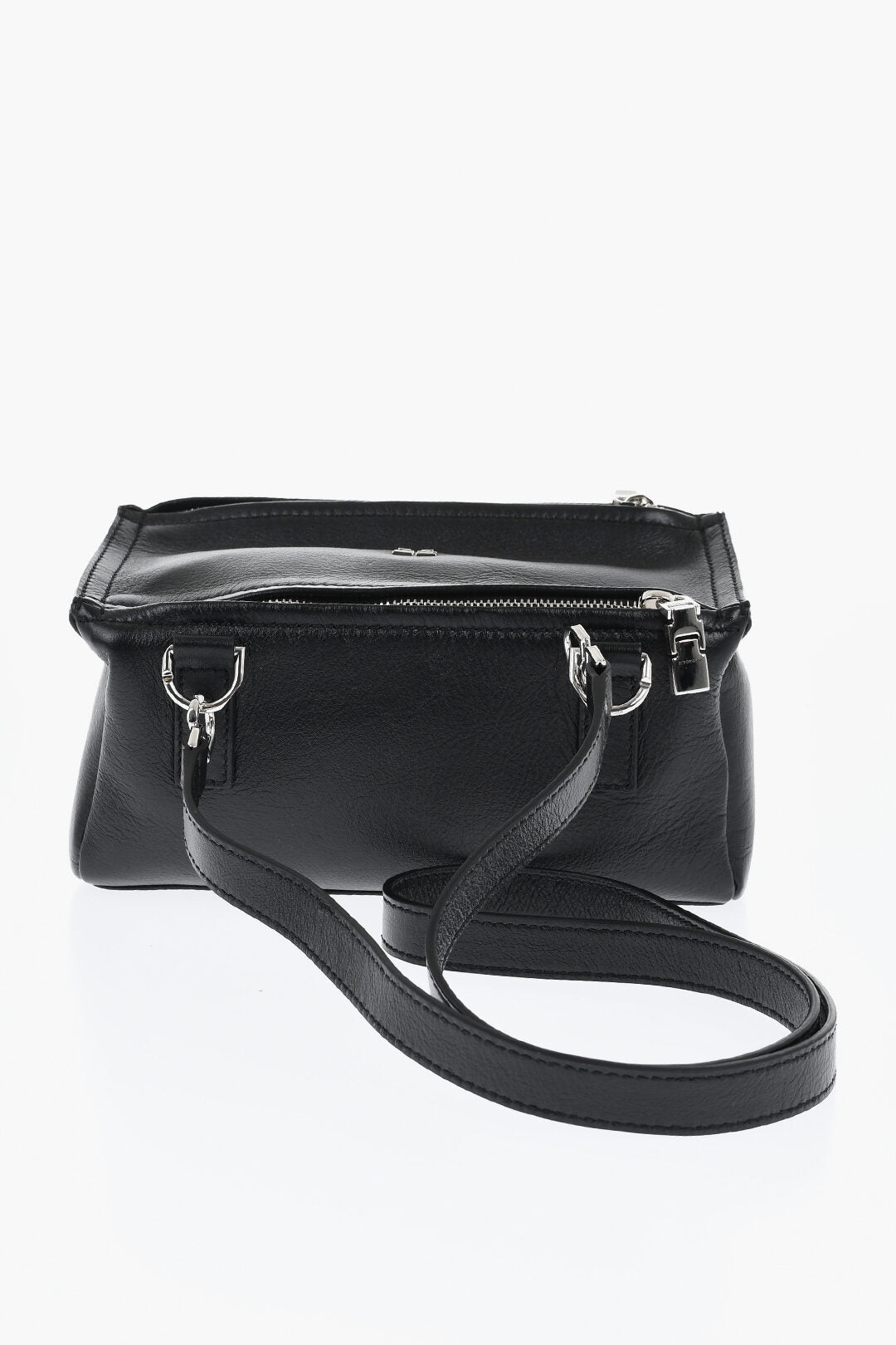 Givenchy 0140~Hammered Leather Shoulder Bag PANDORA with Silver-Effect Logo, view 2