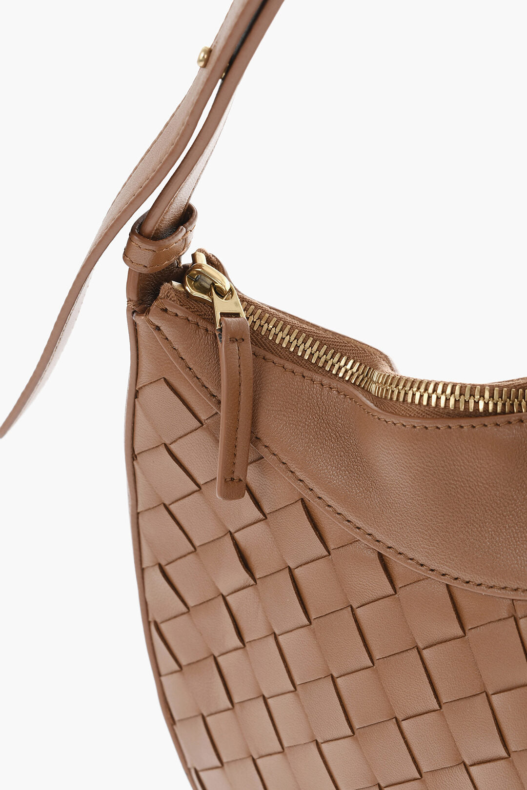 Bottega Veneta 0405~Asymmetric Woven Leather Hobo Bag, view 2