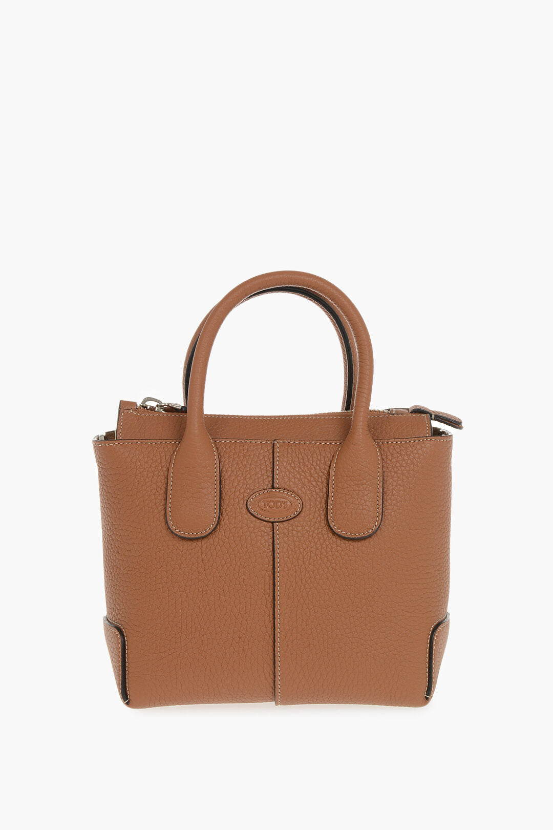 Tod's 0405~Hammered Leather Handbag With Removable Shoulder Strap