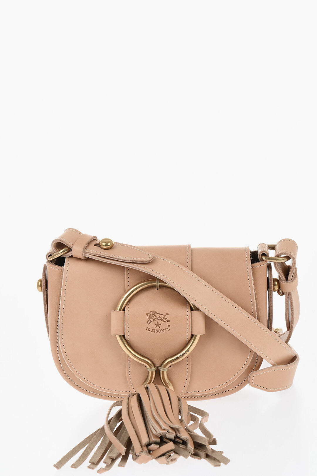 Il Bisonte 0405~Leather Crossbody Bag With Maxi Tassel