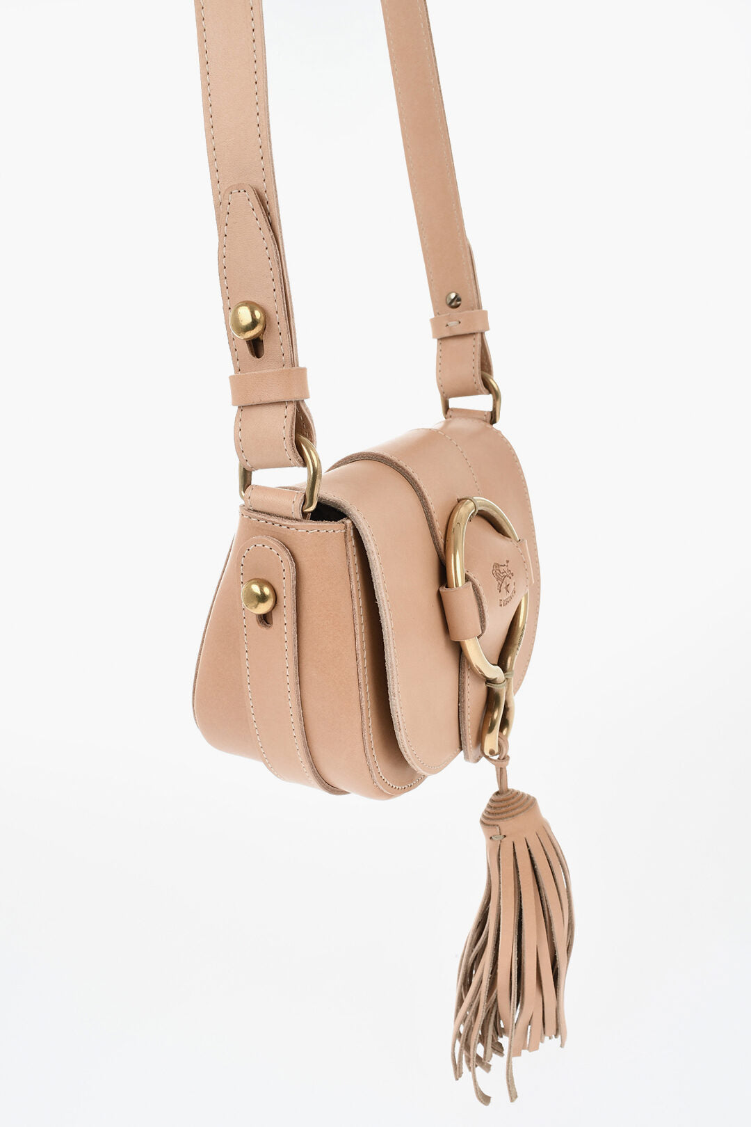 Il Bisonte 0405~Leather Crossbody Bag With Maxi Tassel, view 2