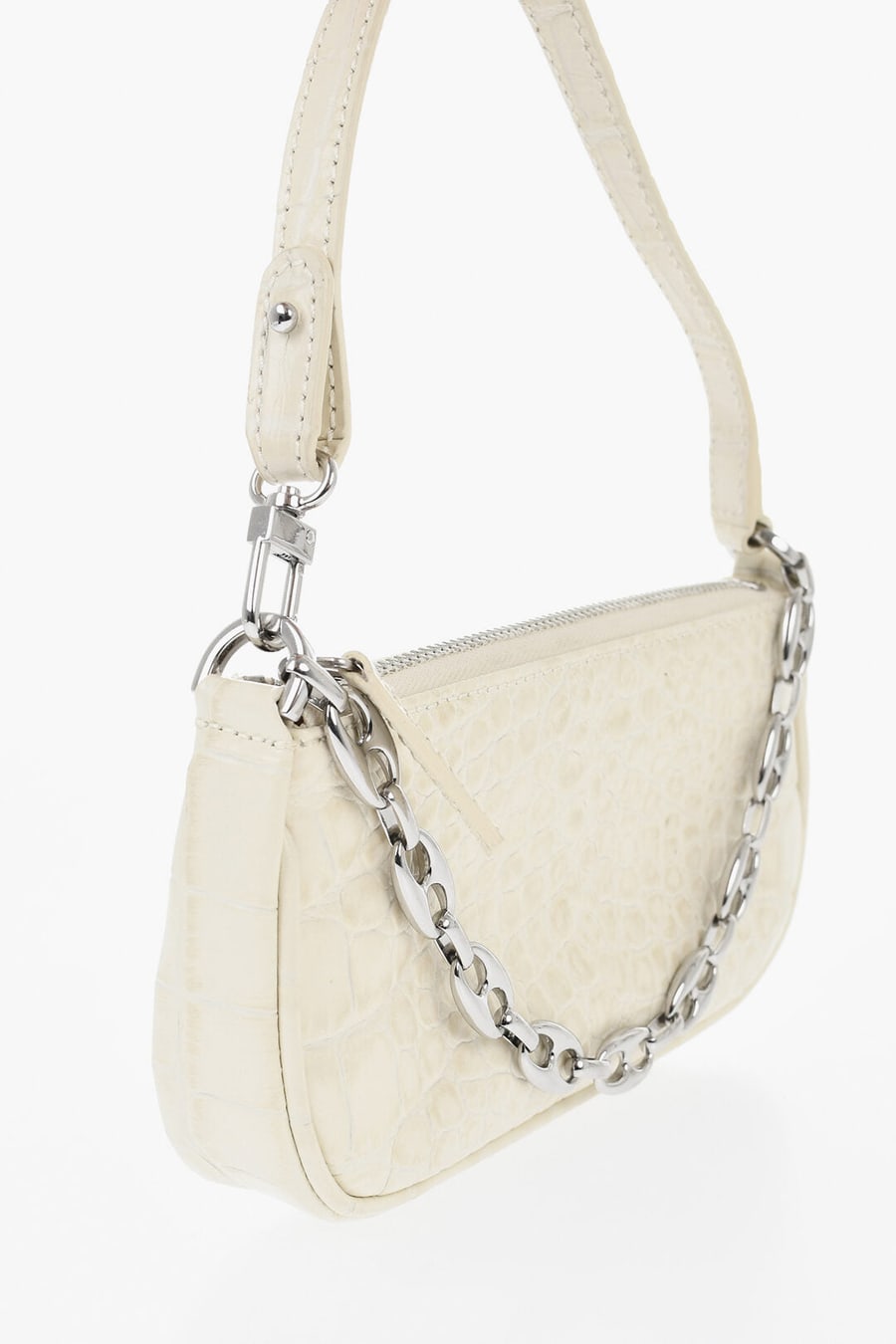 By Far 0405~Leather Mini Bag with Crocodile-Effect Embossing, view 3