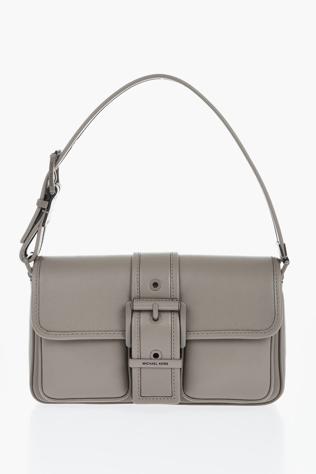 Michael Kors 0405~Leather Shoulder Bag With Front Buckle