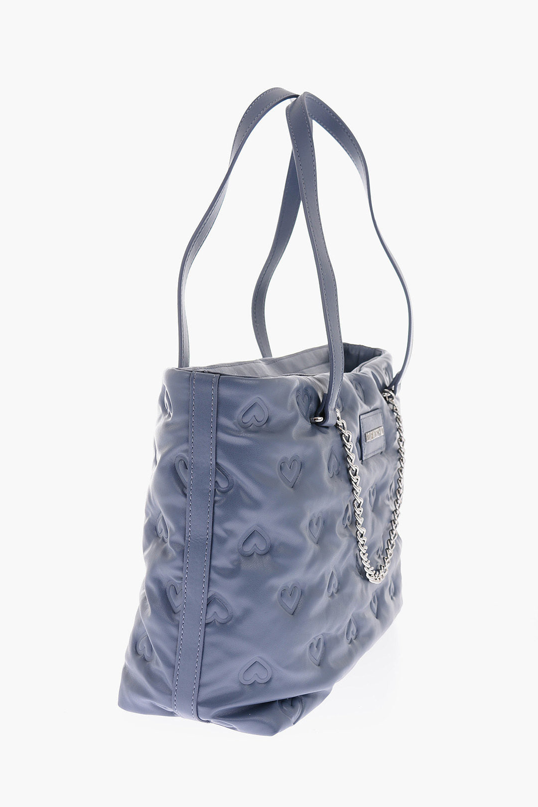 Moschino 0405~LOVE Eco Leather Shoulder Bag with Embossed Hearts, view 2