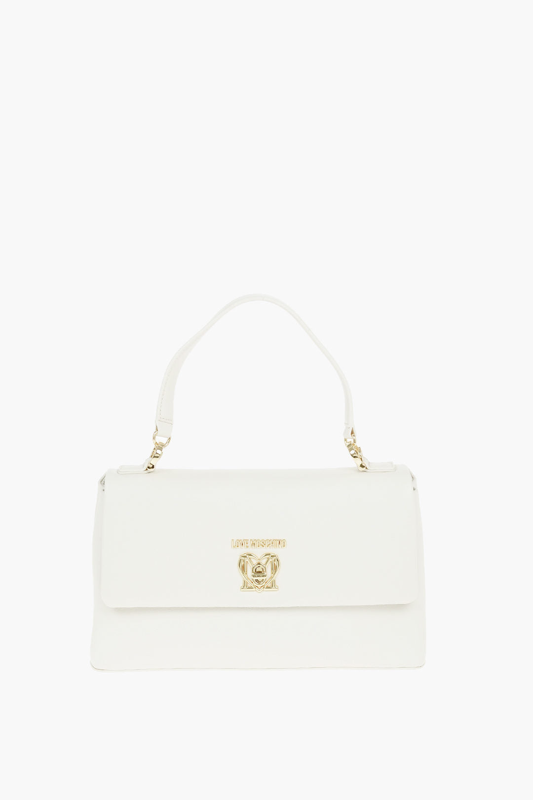 Moschino 0405~LOVE Faux Leather Bag with Front Monogram and Turn Lock Closure