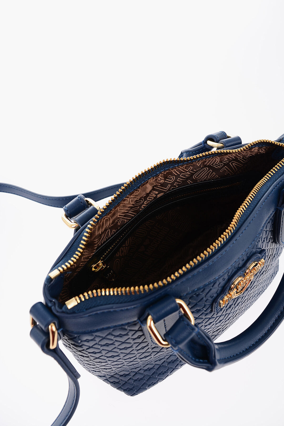 Moschino 0405~LOVE Faux Leather Shoulder Bag VALENTINA with All-Over Hearts