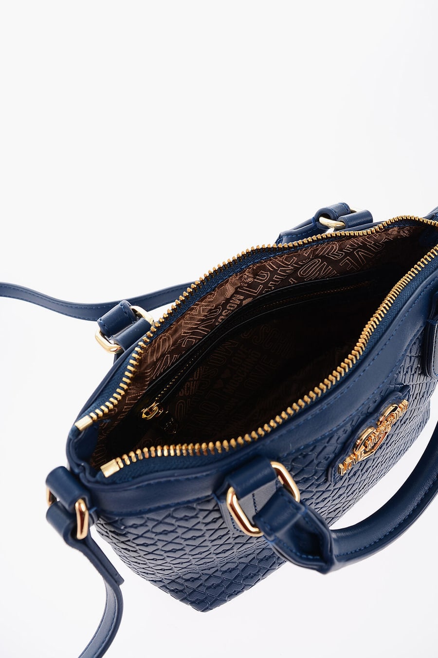 Moschino 0405~LOVE Faux Leather Shoulder Bag VALENTINA with All-Over Hearts