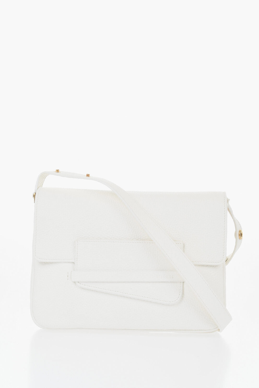 Il Bisonte 0405~Solid-Color Hammered Leather Shoulder Bag