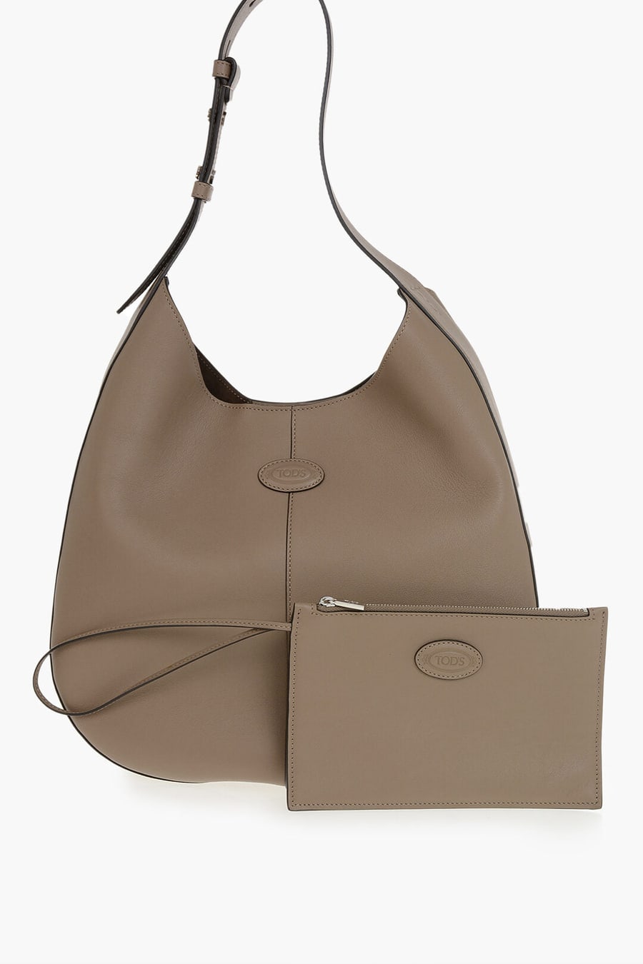 Tod's 0470~Solid-Color Leather Shoulder Bag, view 5