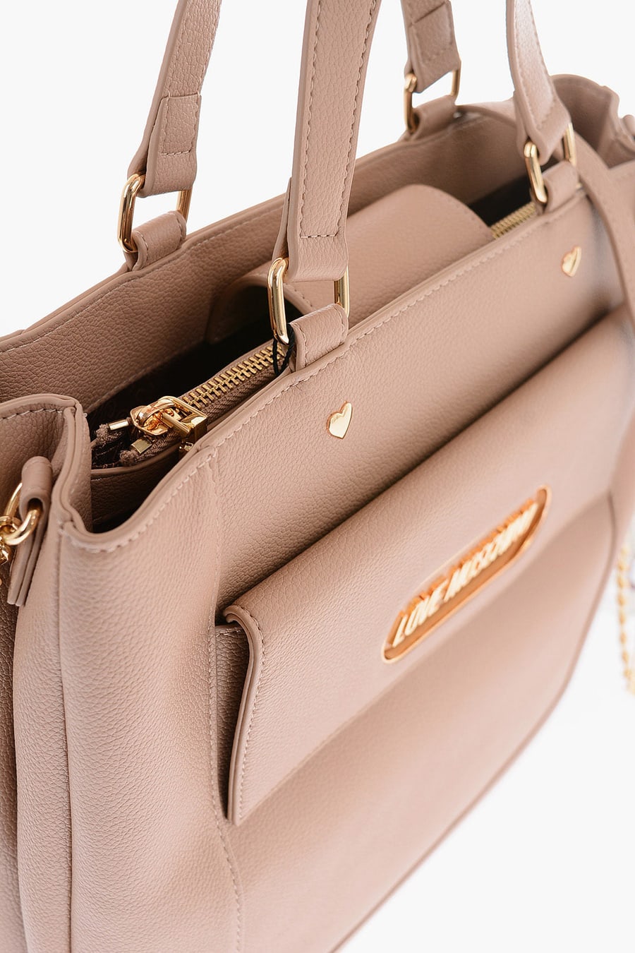 Moschino 0500~Rectangular Faux Leather Bag with Maxi Patch Pocket, view 3