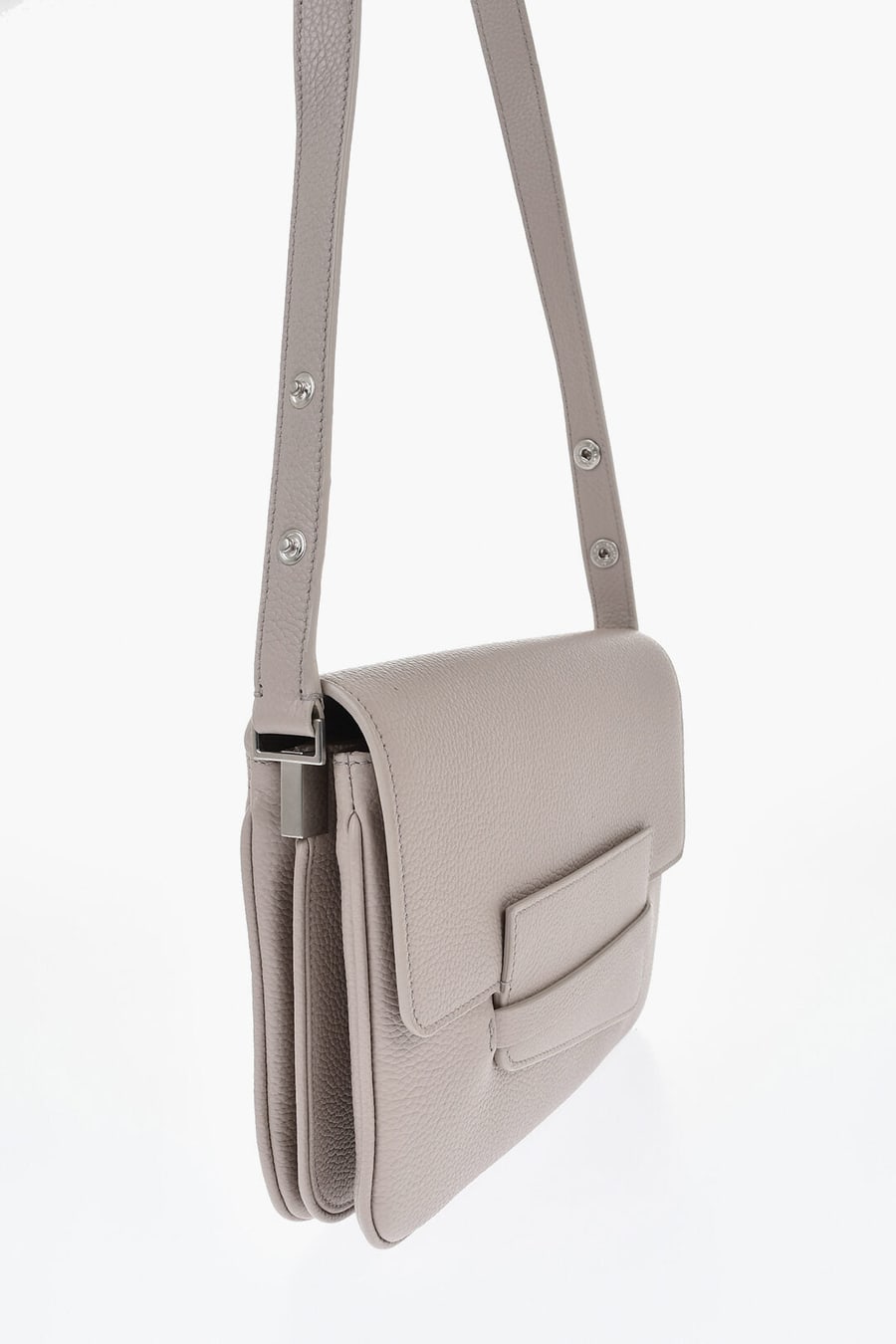 Il Bisonte 0500~Solid-Color Hammered Leather Shoulder Bag, view 3