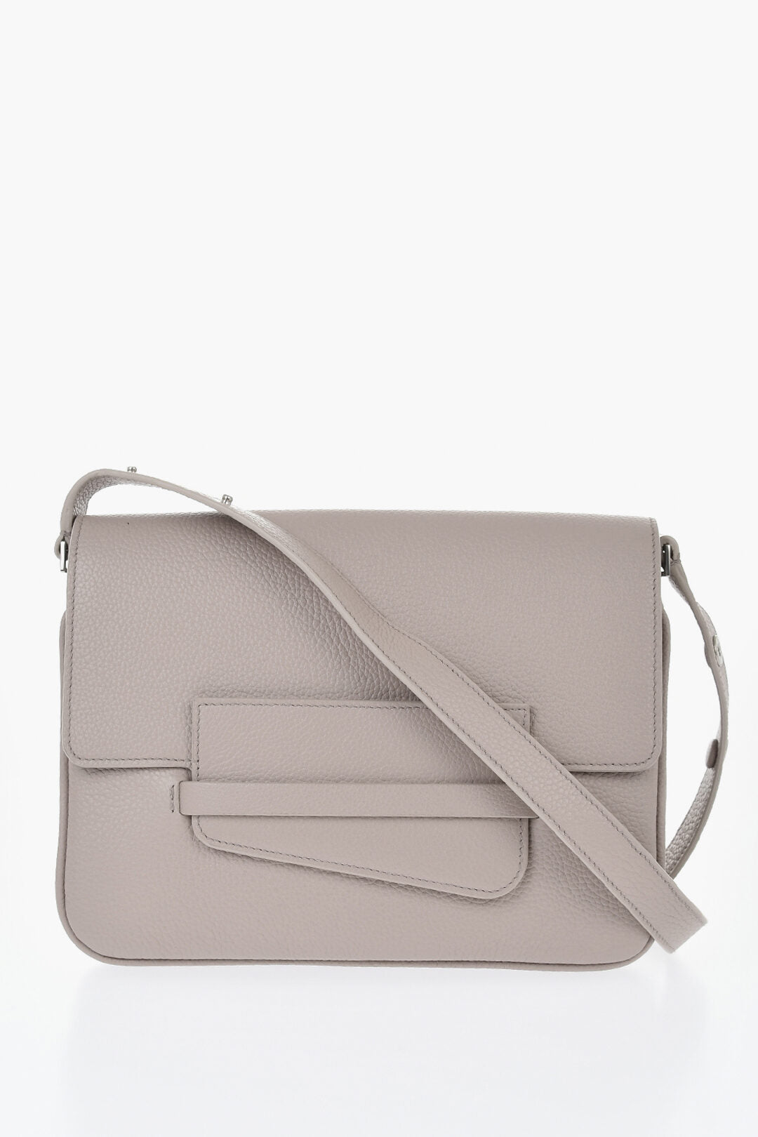 Il Bisonte 0500~Solid-Color Hammered Leather Shoulder Bag