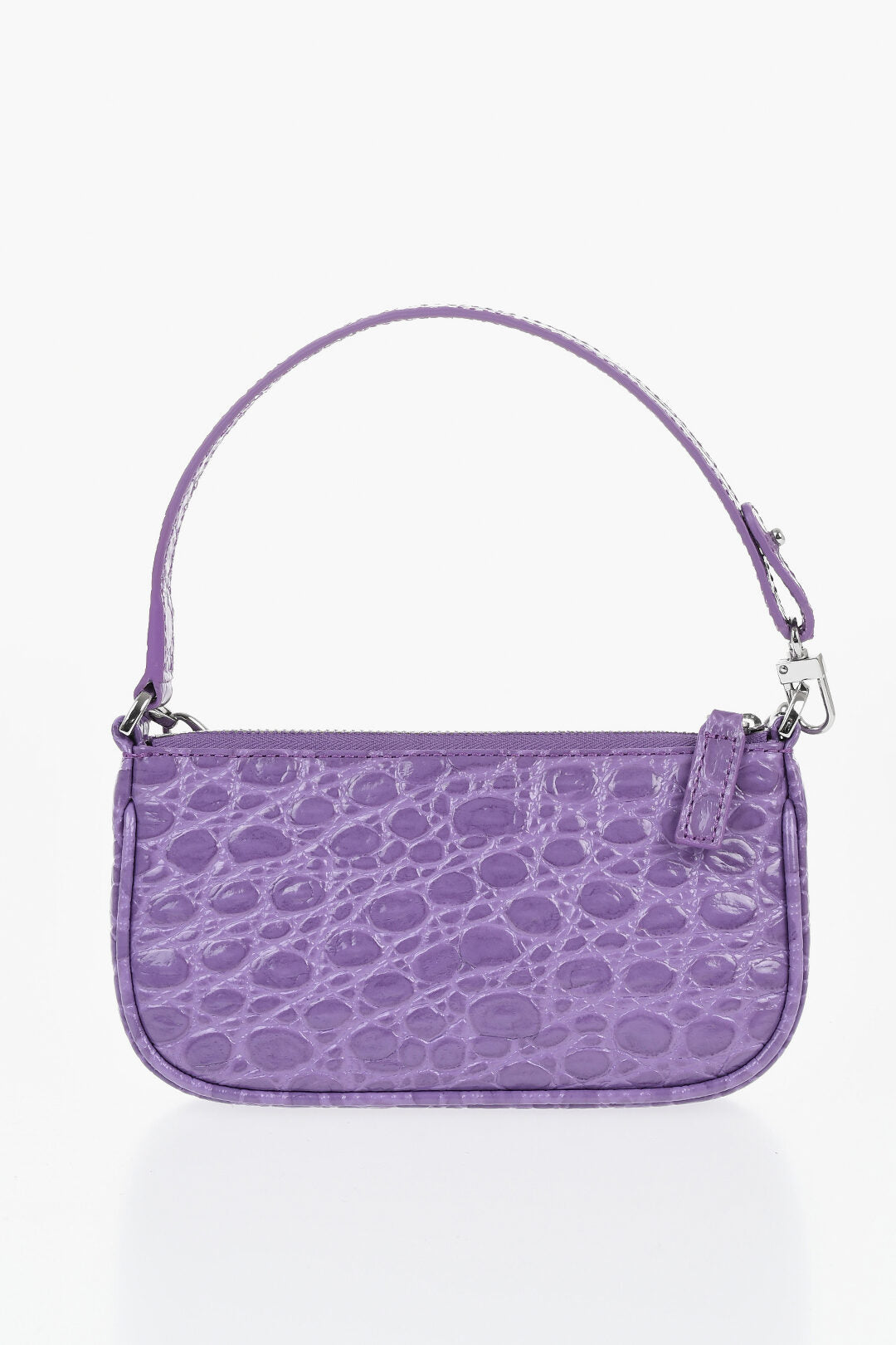 By Far 0550~Embossed Crocodile-Effect Leather Mini Bag, view 2
