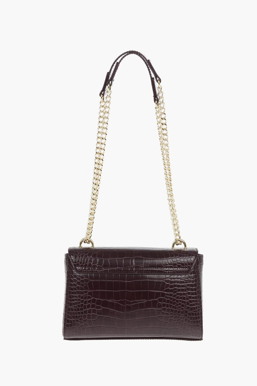 Moschino 0550~LOVE Crocodile-Print Eco-Leather Shoulder Bag, view 2