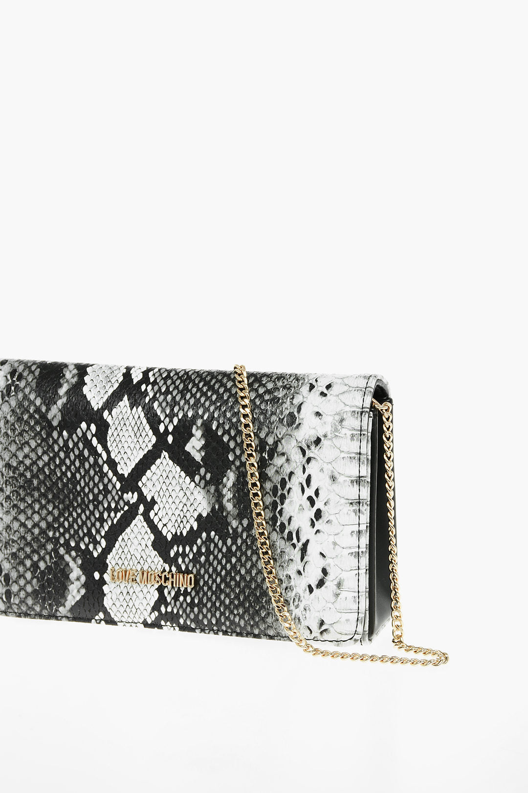 Moschino 0550~LOVE Faux Leather Crossbody Bag with Snakeskin Effect, view 2