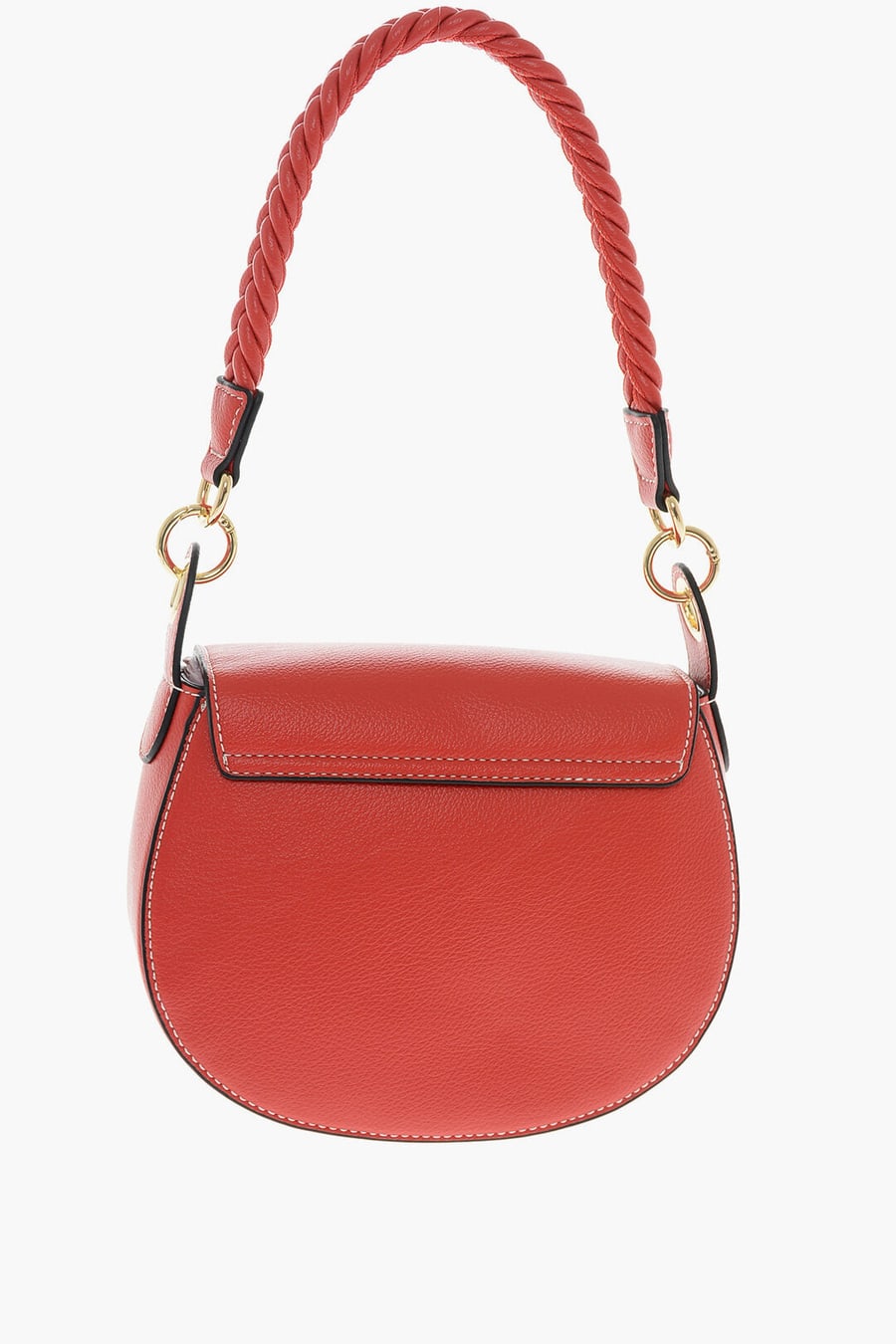 Moschino 0550~LOVE Faux-Leather Saddle Bag with Braided Details, view 2