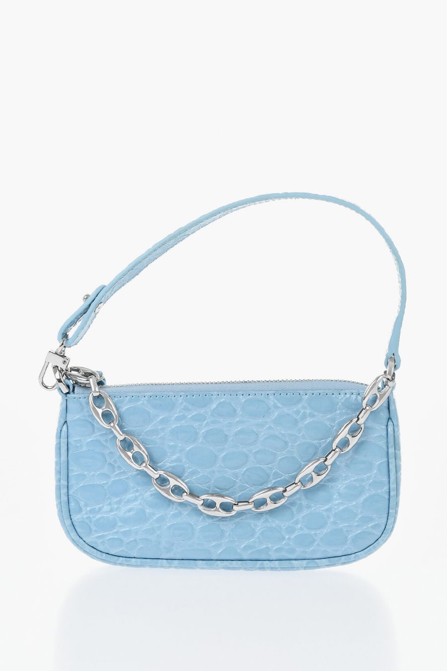 By Far 0750~Leather Mini Bag with Crocodile-Effect Embossing