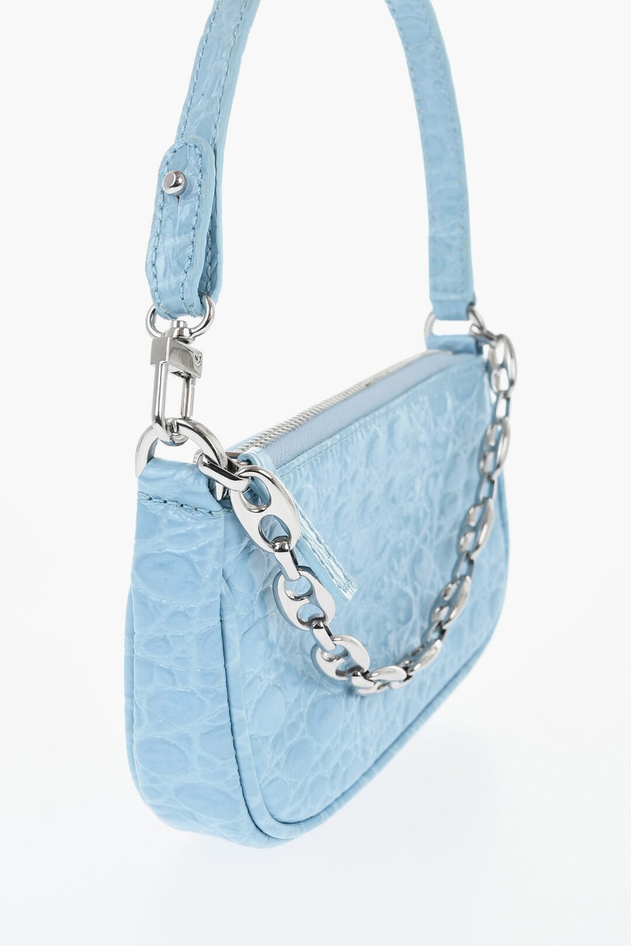 By Far 0750~Leather Mini Bag with Crocodile-Effect Embossing, view 3
