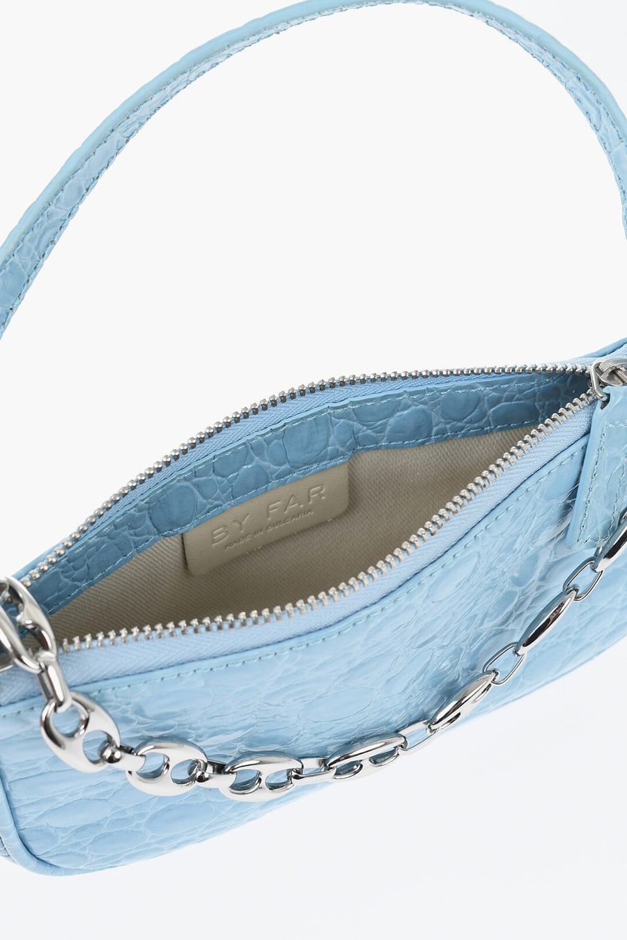 By Far 0750~Leather Mini Bag with Crocodile-Effect Embossing, view 4