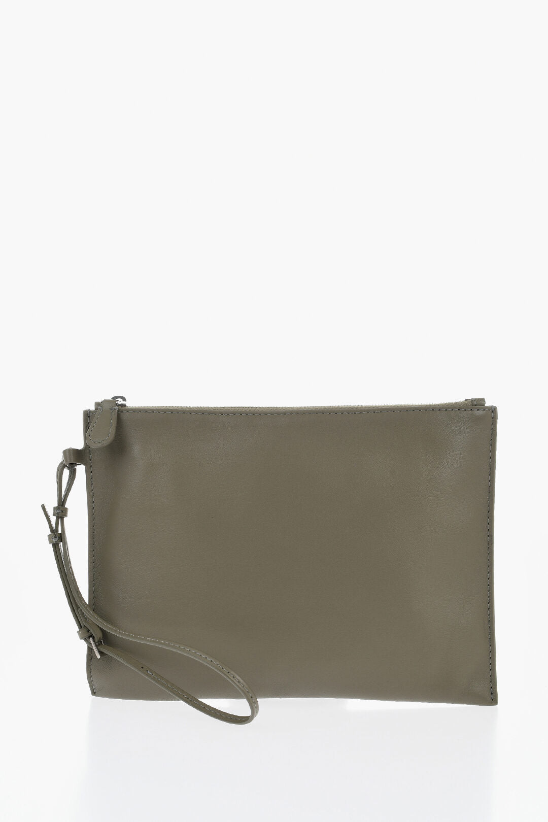 The Row 0800~Leather Envelope Bag SAGE with Wrist Strap