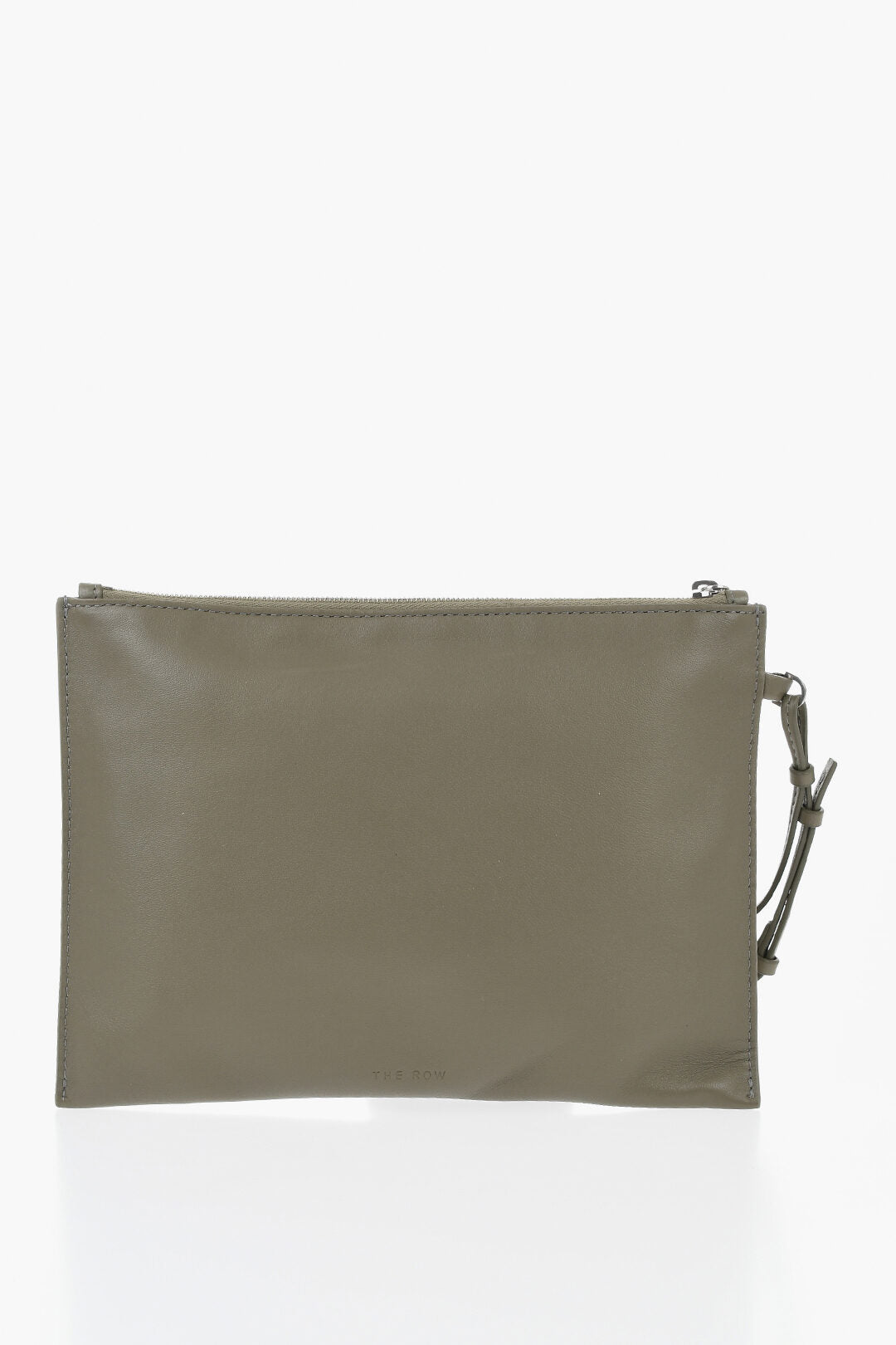The Row 0800~Leather Envelope Bag SAGE with Wrist Strap, view 2