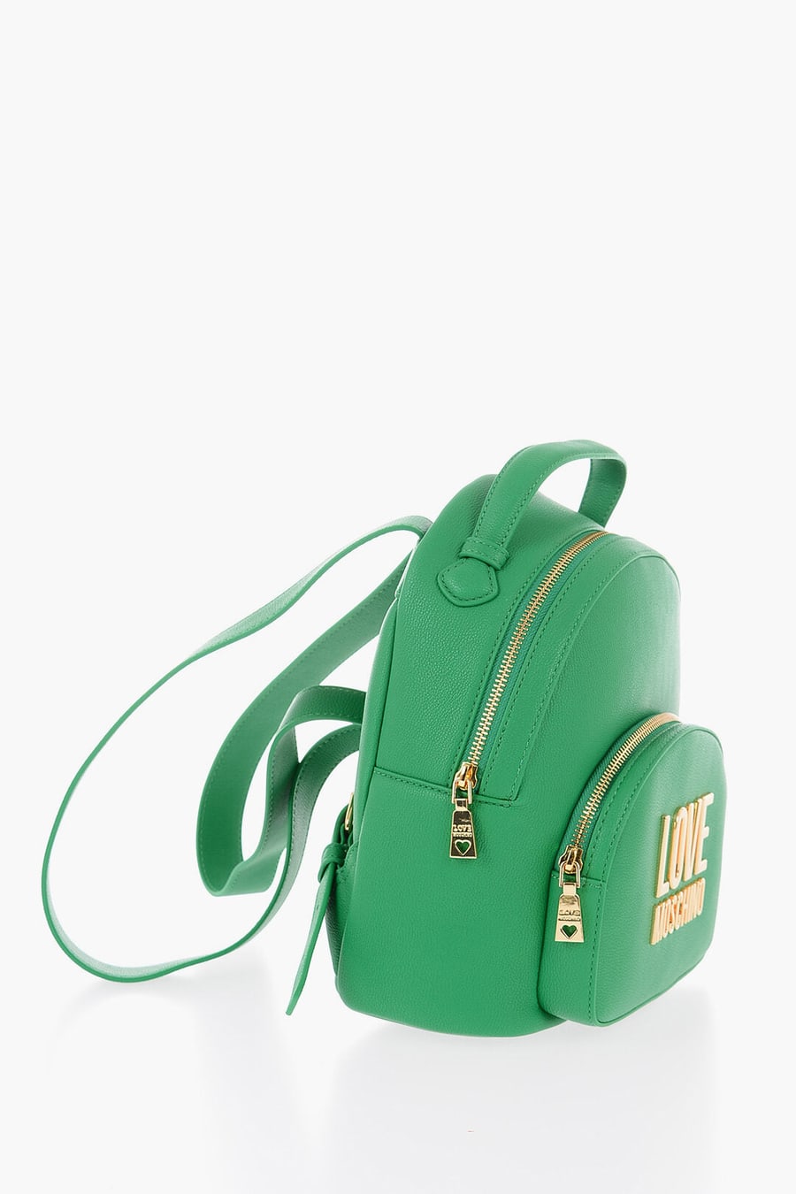 Moschino 0850~LOVE Solid Faux Leather Backpack with Gold Logo