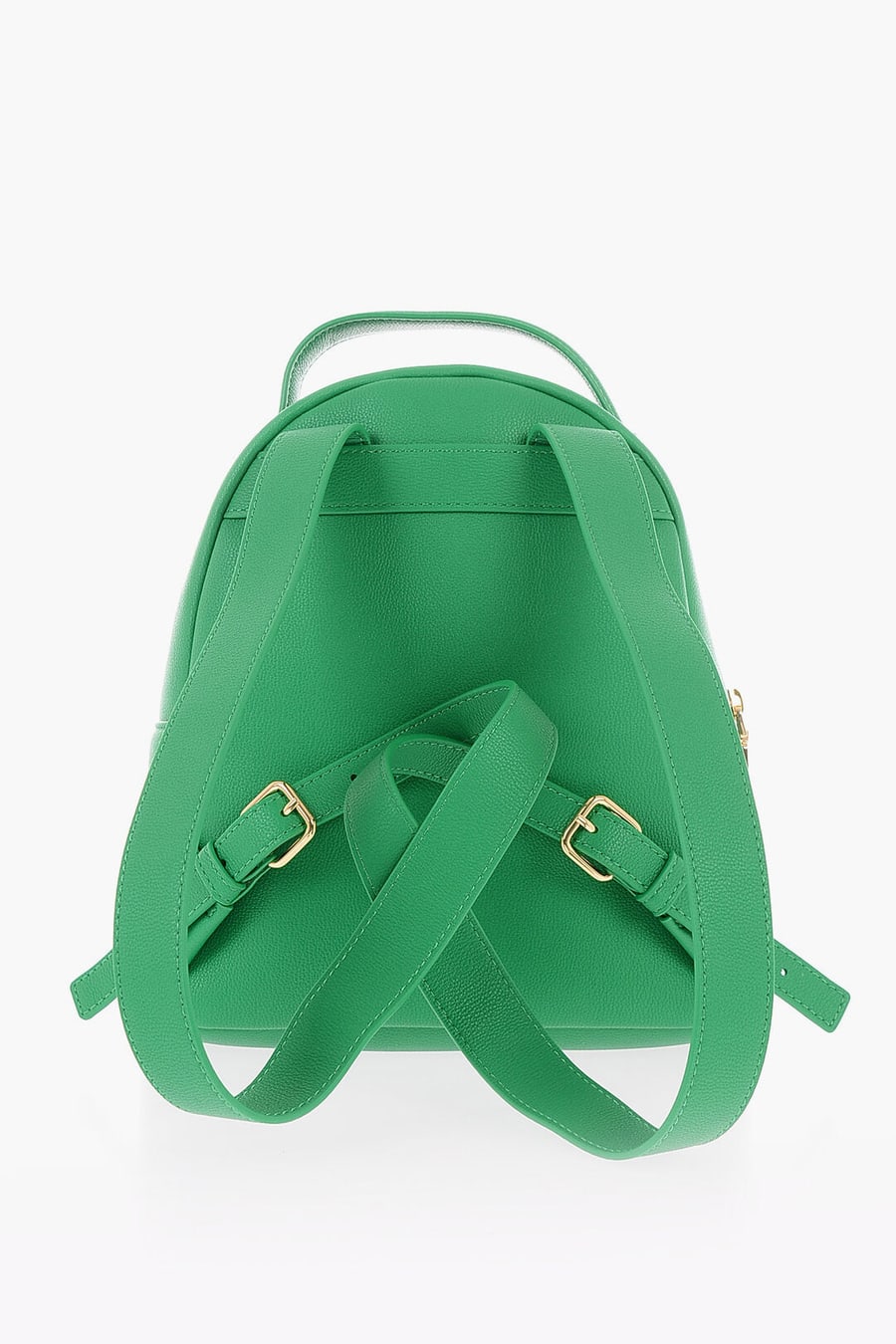 Moschino 0850~LOVE Solid Faux Leather Backpack with Gold Logo, view 3