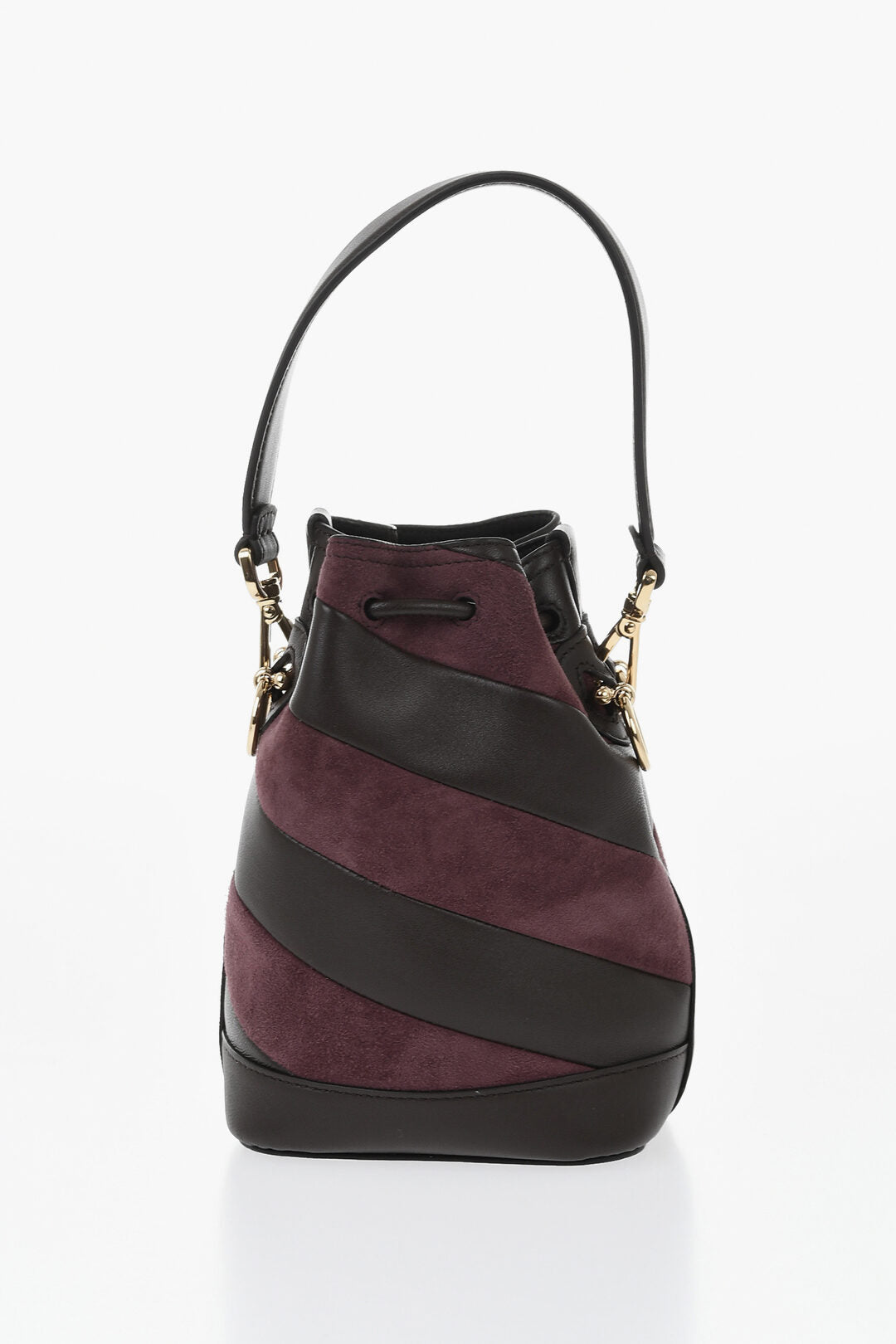 Fendi 0900~Two-Tone Leather and Suede Bucket Bag MON TRESOR
