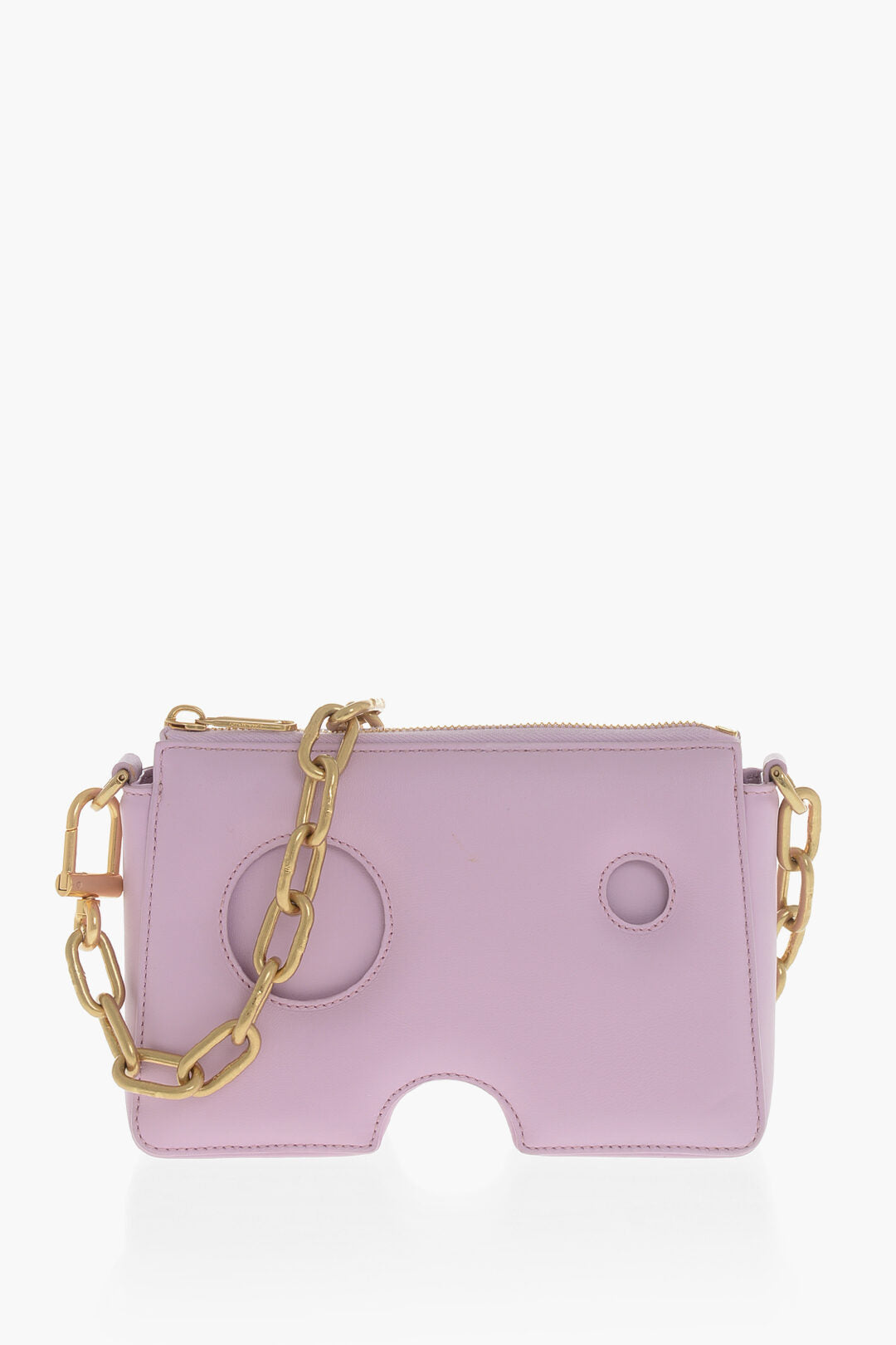 Off-White 1050~Leather Shoulder Bag BURROW With Gold Chain