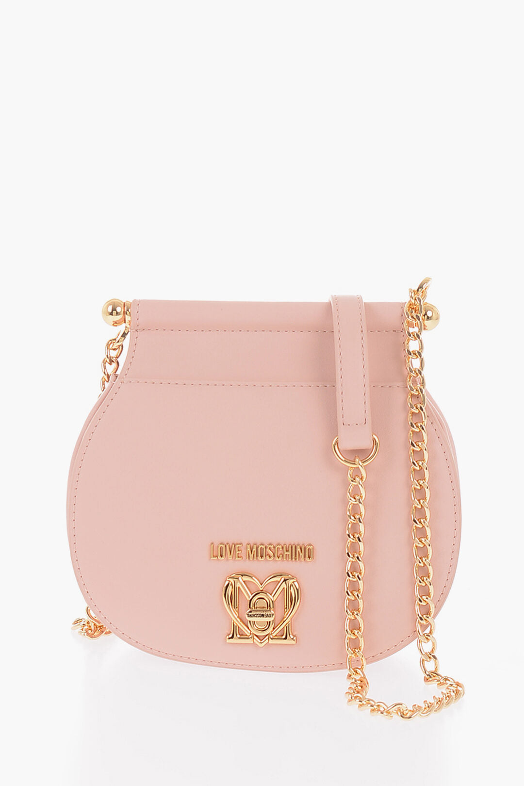 Moschino 1050~LOVE Faux Leather Crossbody Bag with Turn Lock Closure