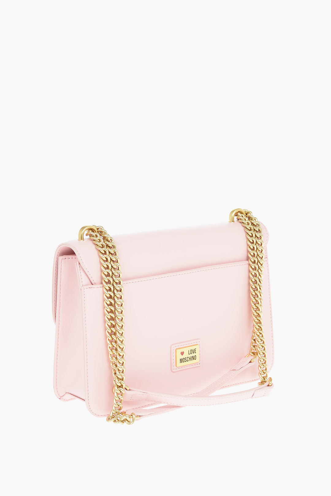 Moschino 1050~LOVE Faux Leather Shoulder Bag with Gold Clamp, view 2