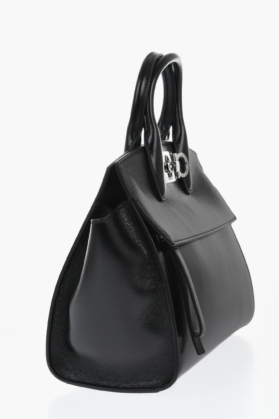 Ferragamo 1500~Leather Handbag RIELA with External Pocket, view 2