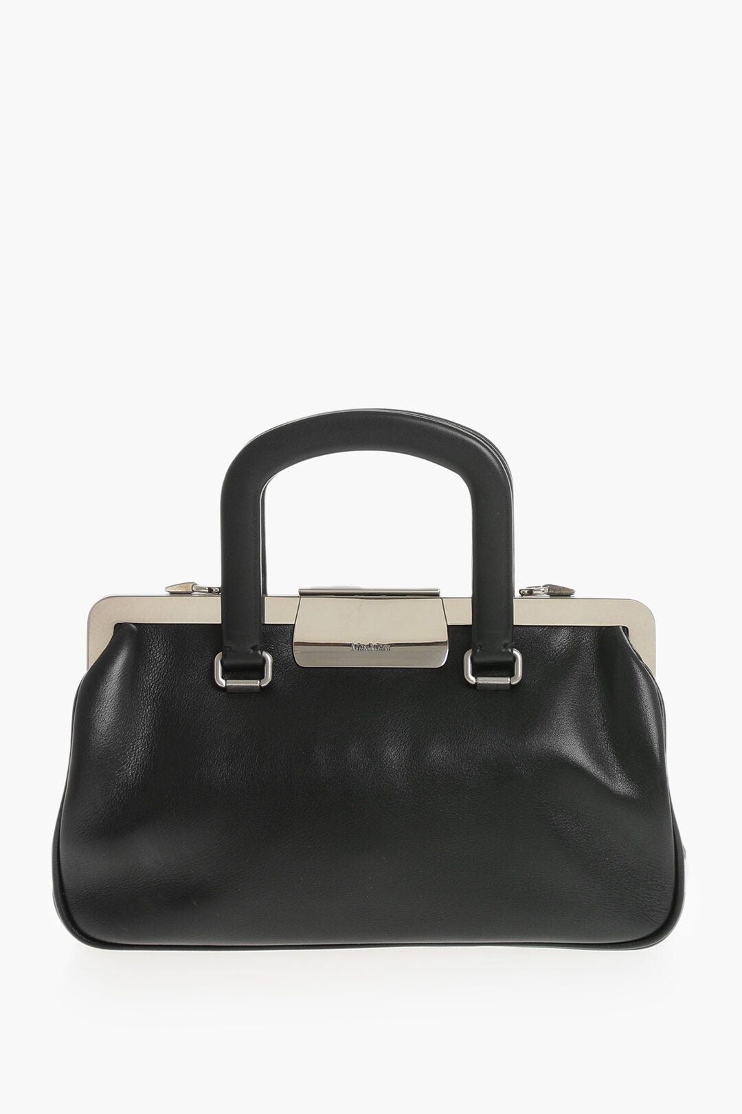 Max Mara 1500~Leather Handbag with Silver-Effect Details
