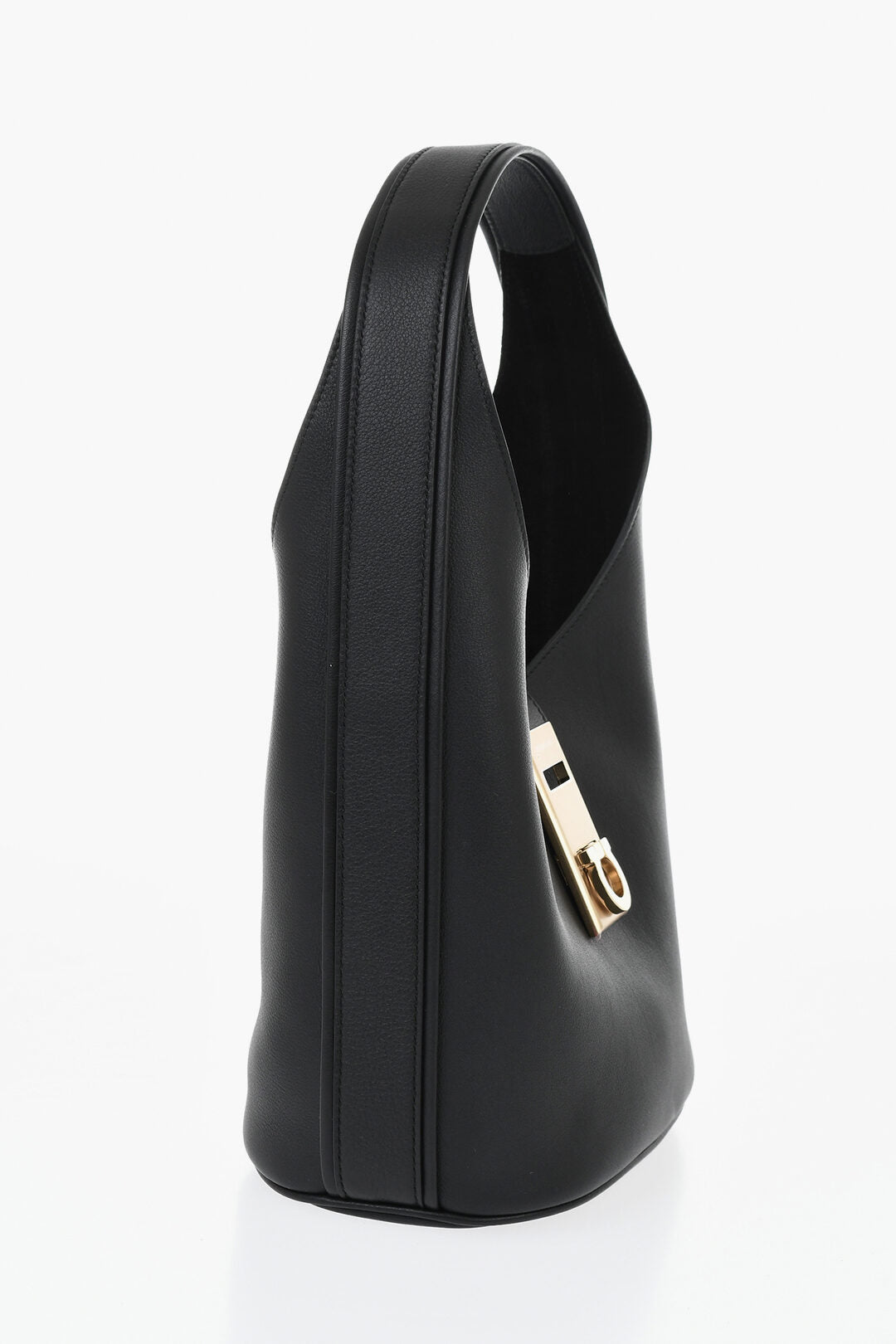 Ferragamo 1500~Leather Hobo Bag With Logo Detail, view 2
