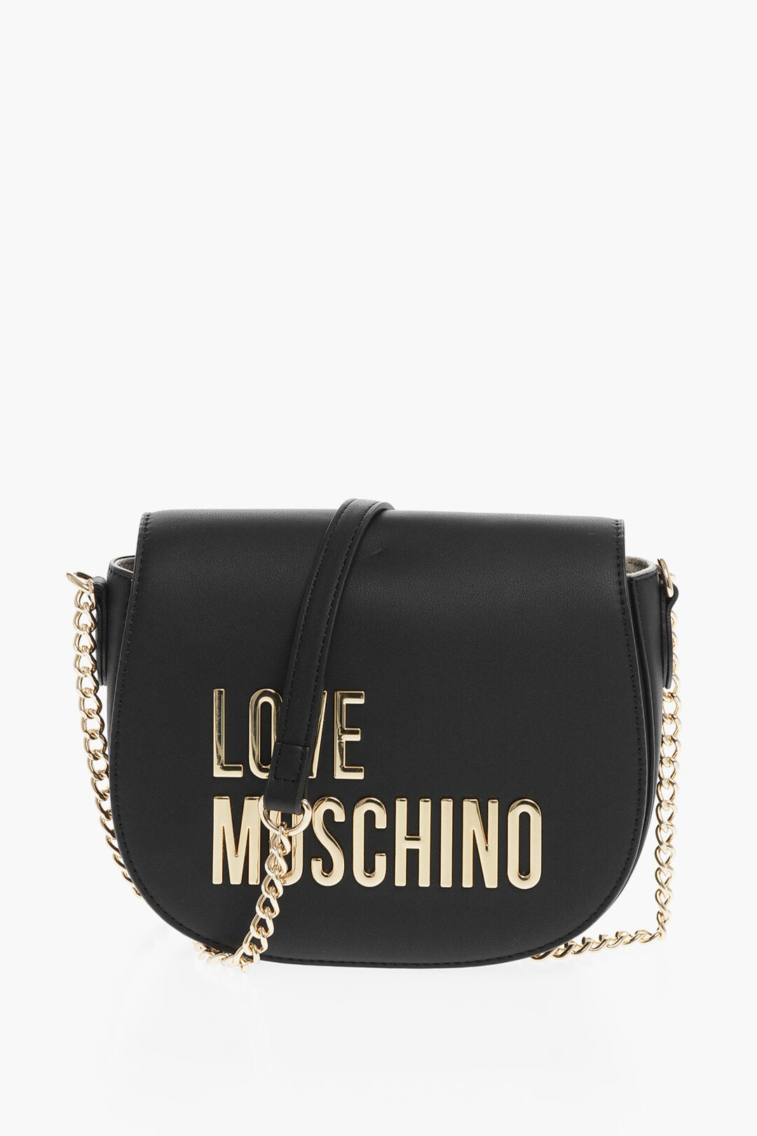 Moschino 1500~LOVE Eco Leather Shoulder Bag with Gold Details