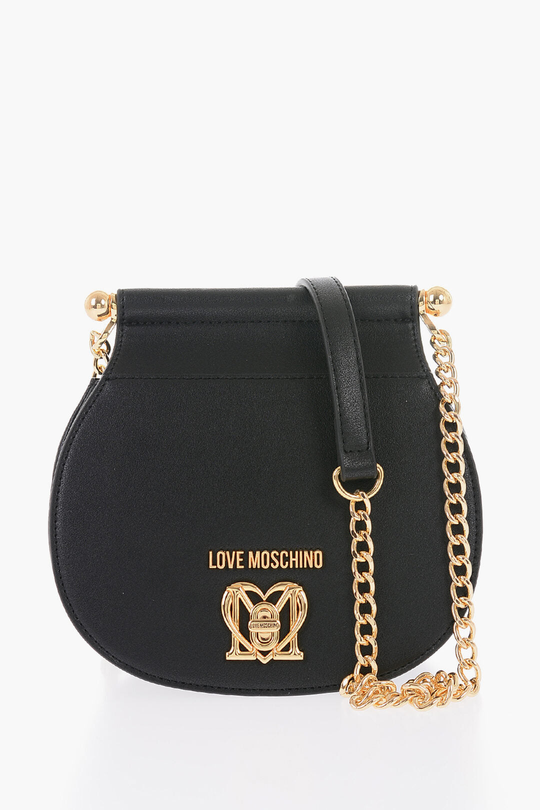 Moschino 1500~LOVE Faux Leather Crossbody Bag with Turn Lock Closure