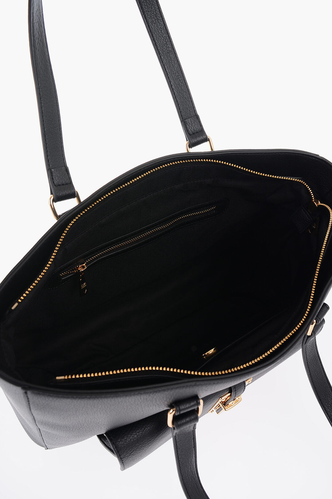 Moschino 1500~LOVE Faux Leather Tote Bag with Gold Details, view 2