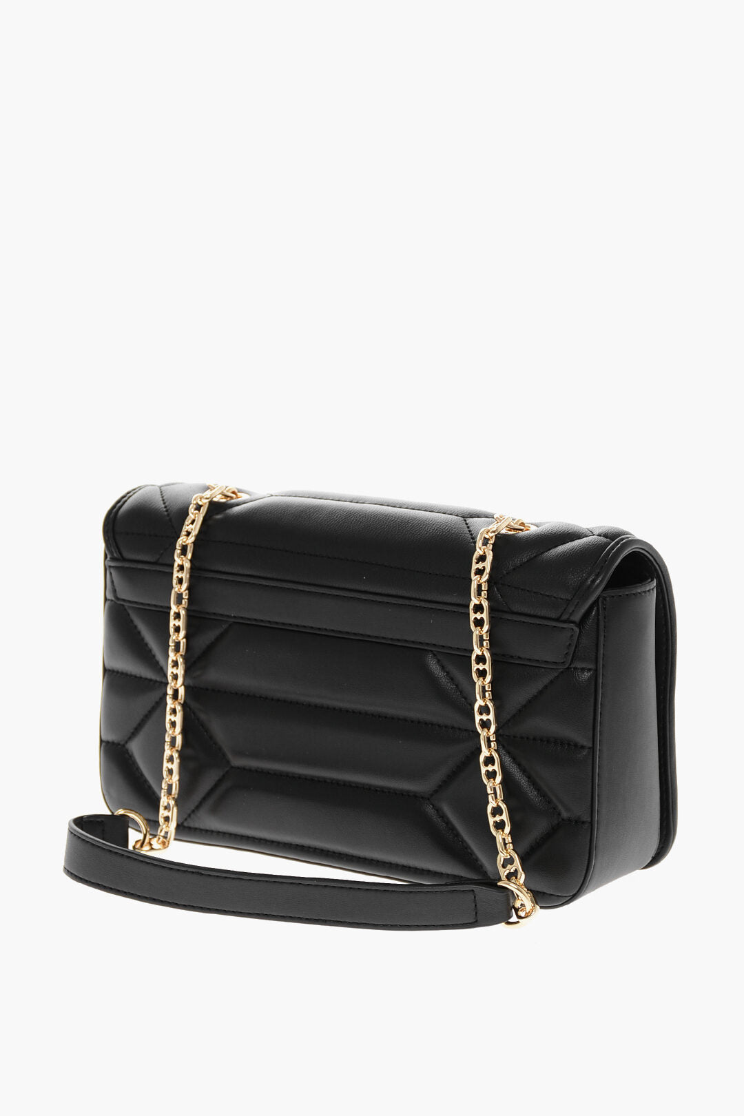 Moschino 1500~LOVE Leather Shoulder Bag with Gold-Effect Logo, view 2