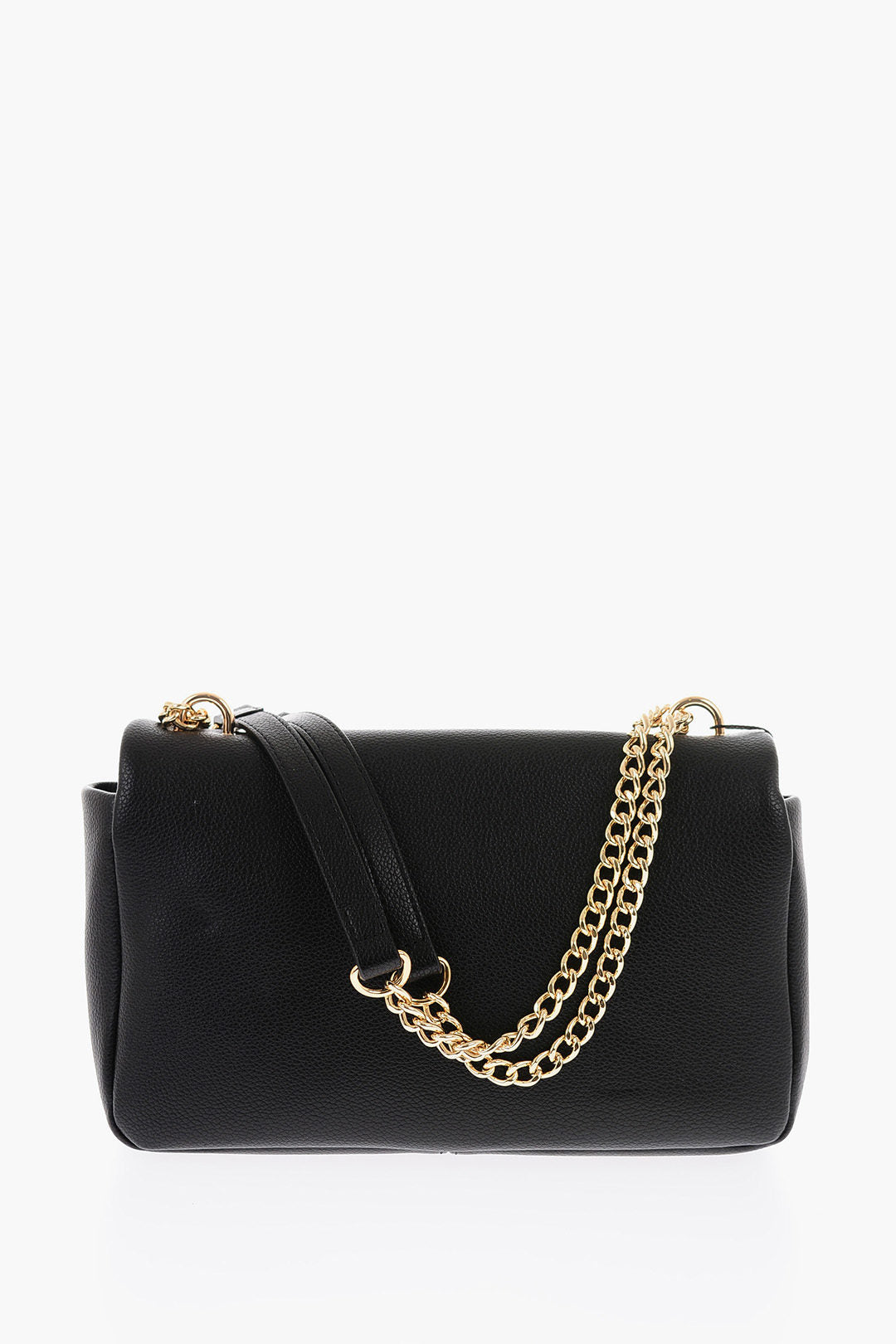 Moschino 1500~LOVE Pebbled Faux Leather Shoulder Bag with Gold Logo, view 2