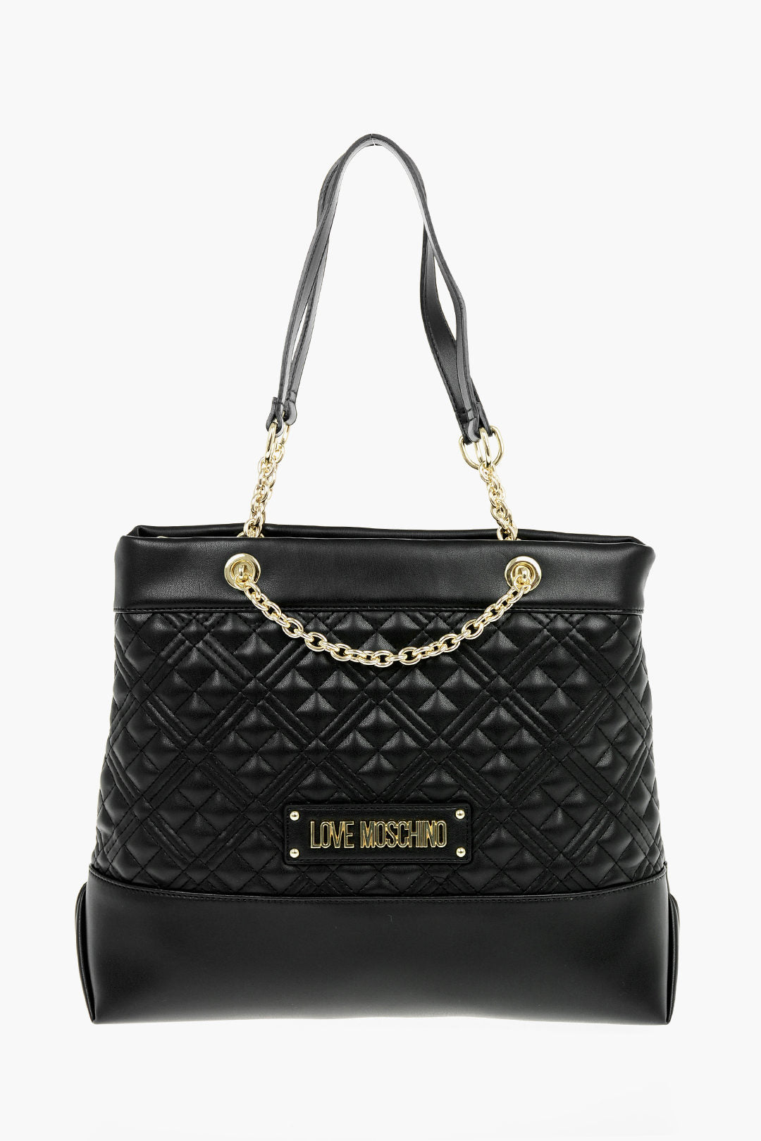 Moschino 1500~LOVE Quilted Eco-Leather Shoulder Bag with Monogram