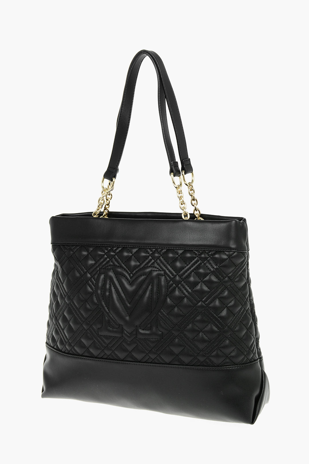 Moschino 1500~LOVE Quilted Eco-Leather Shoulder Bag with Monogram, view 2