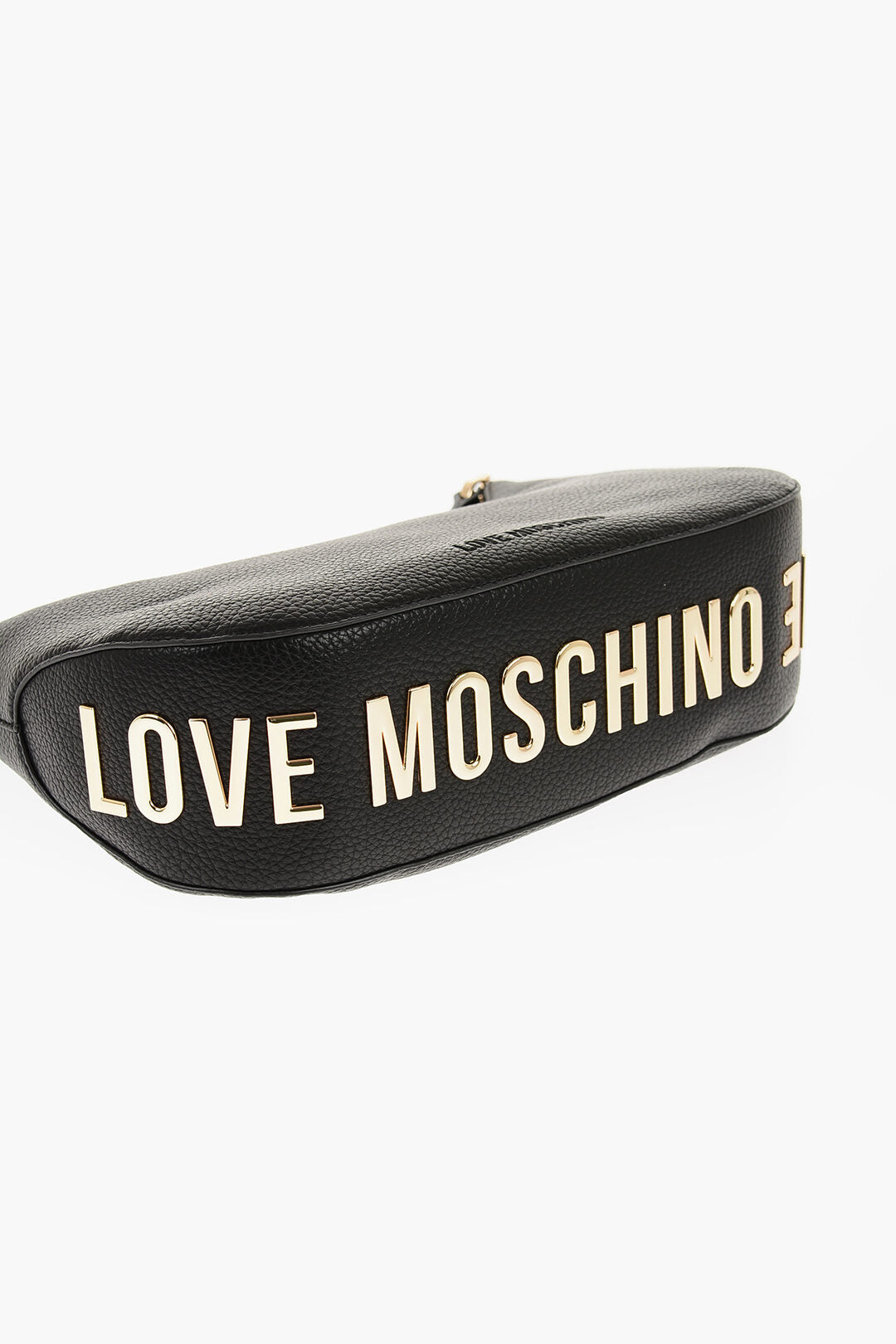 Moschino 1500~LOVE Textured Faux Leather Hobo Bag ECO-FRIENDLY GIANT with Maxi Gold Logo