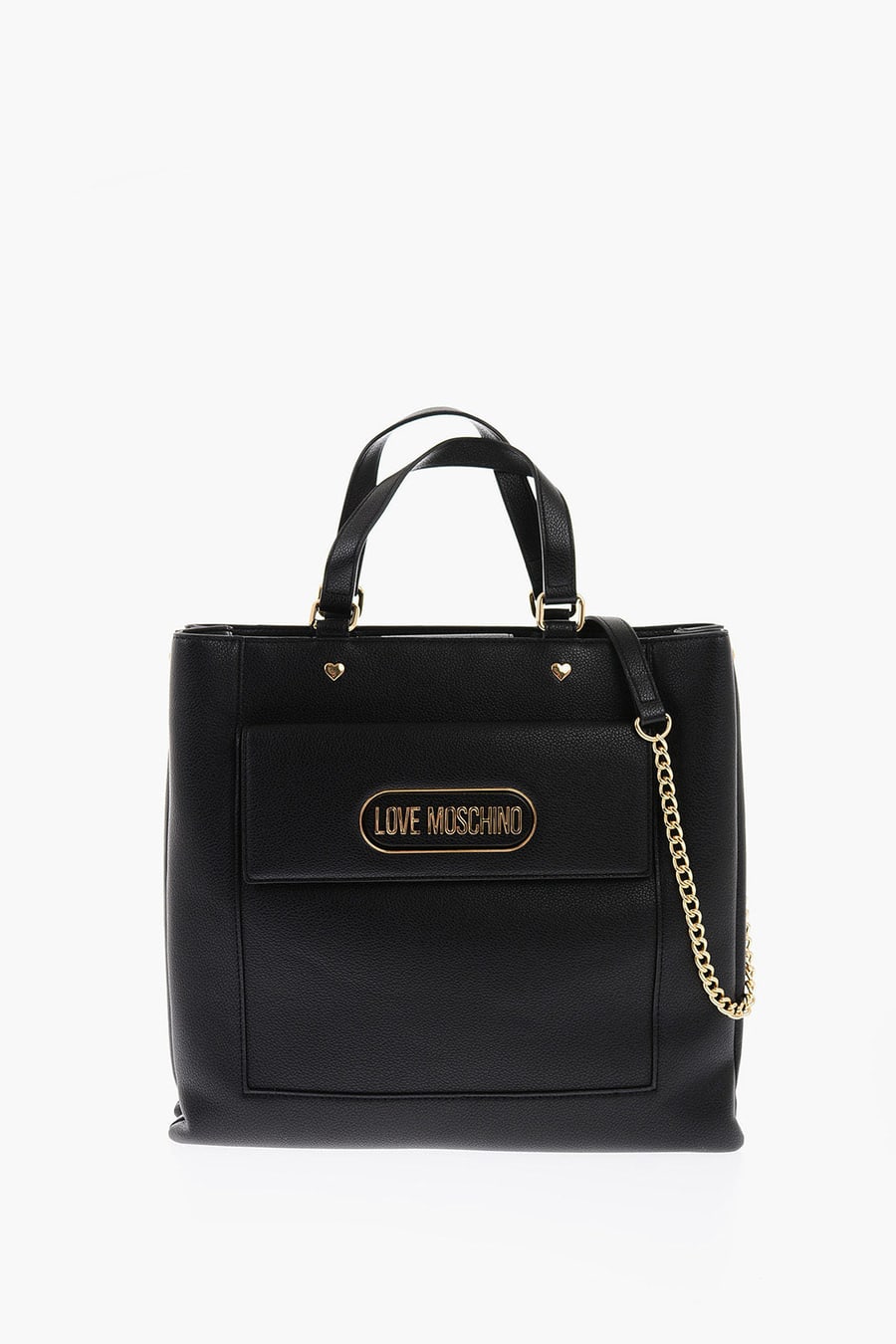 Moschino 1500~Rectangular Faux Leather Bag with Maxi Patch Pocket