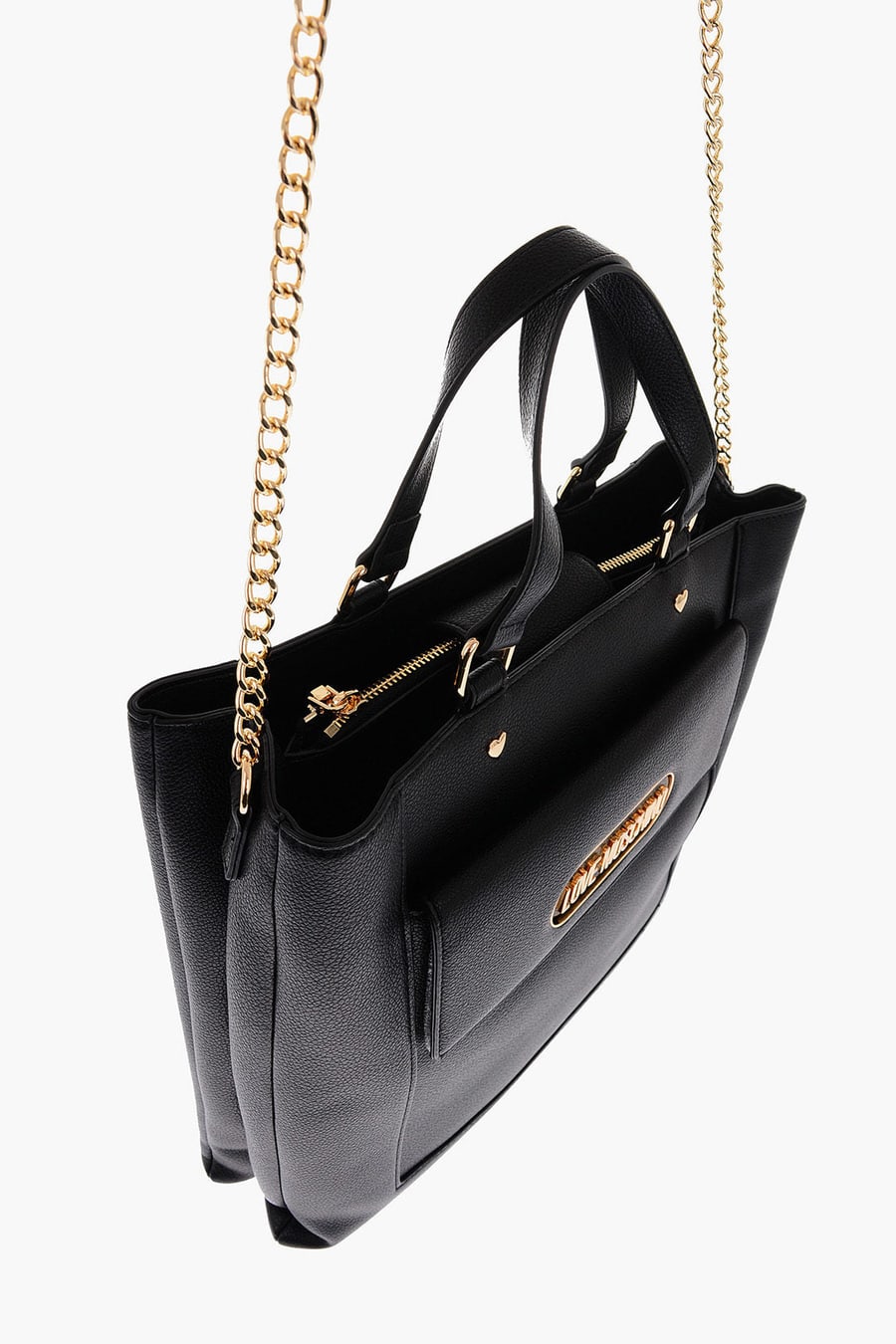 Moschino 1500~Rectangular Faux Leather Bag with Maxi Patch Pocket, view 3