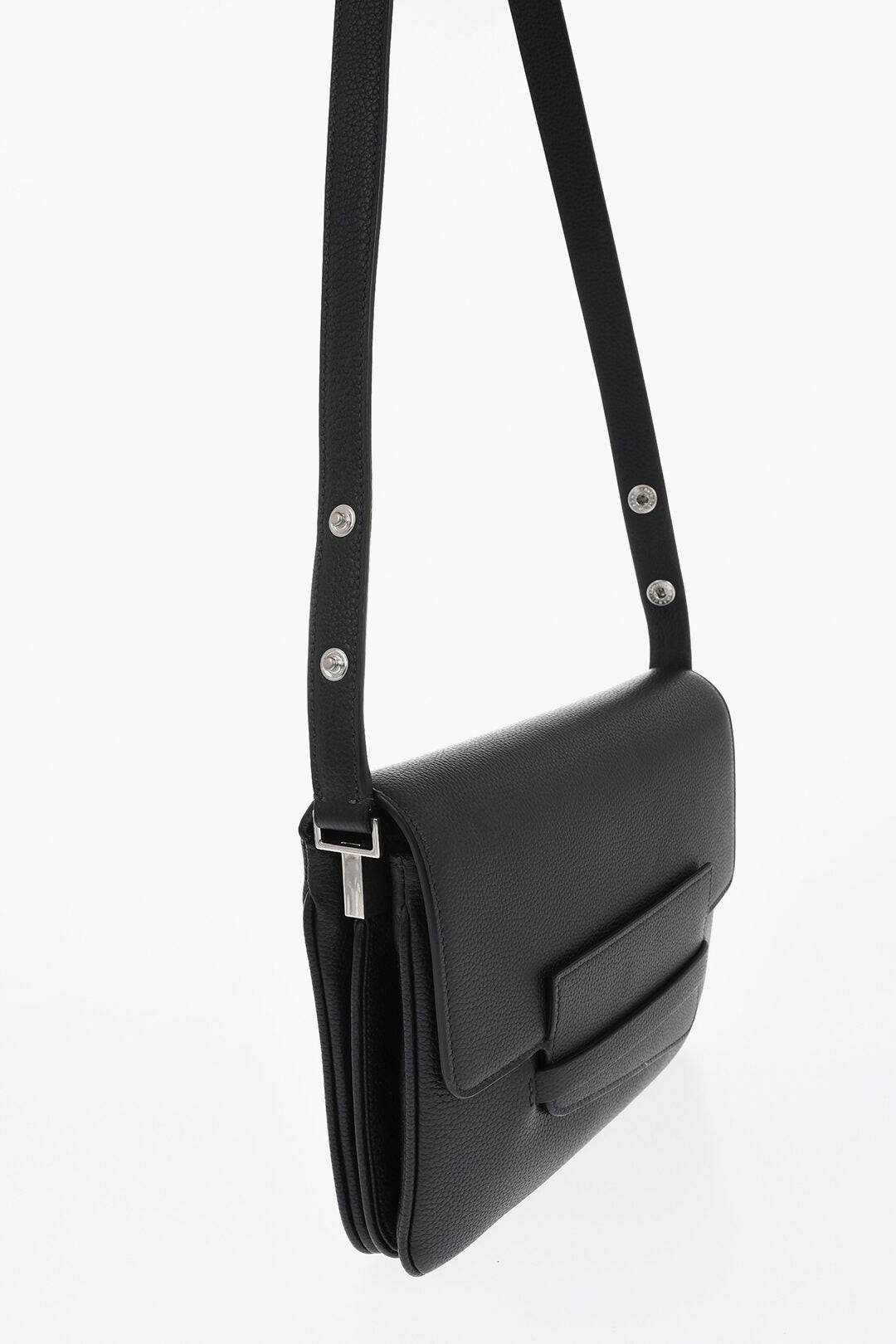 Il Bisonte 1500~Solid-Color Hammered Leather Shoulder Bag