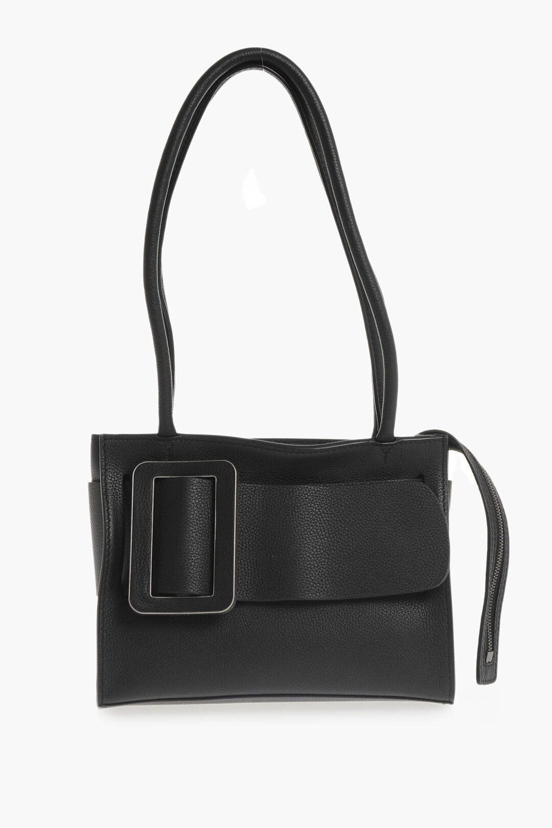 Boyy 1500~Textured Leather Shoulder Bag BOBBY with Large Tone-on-Tone Buckle