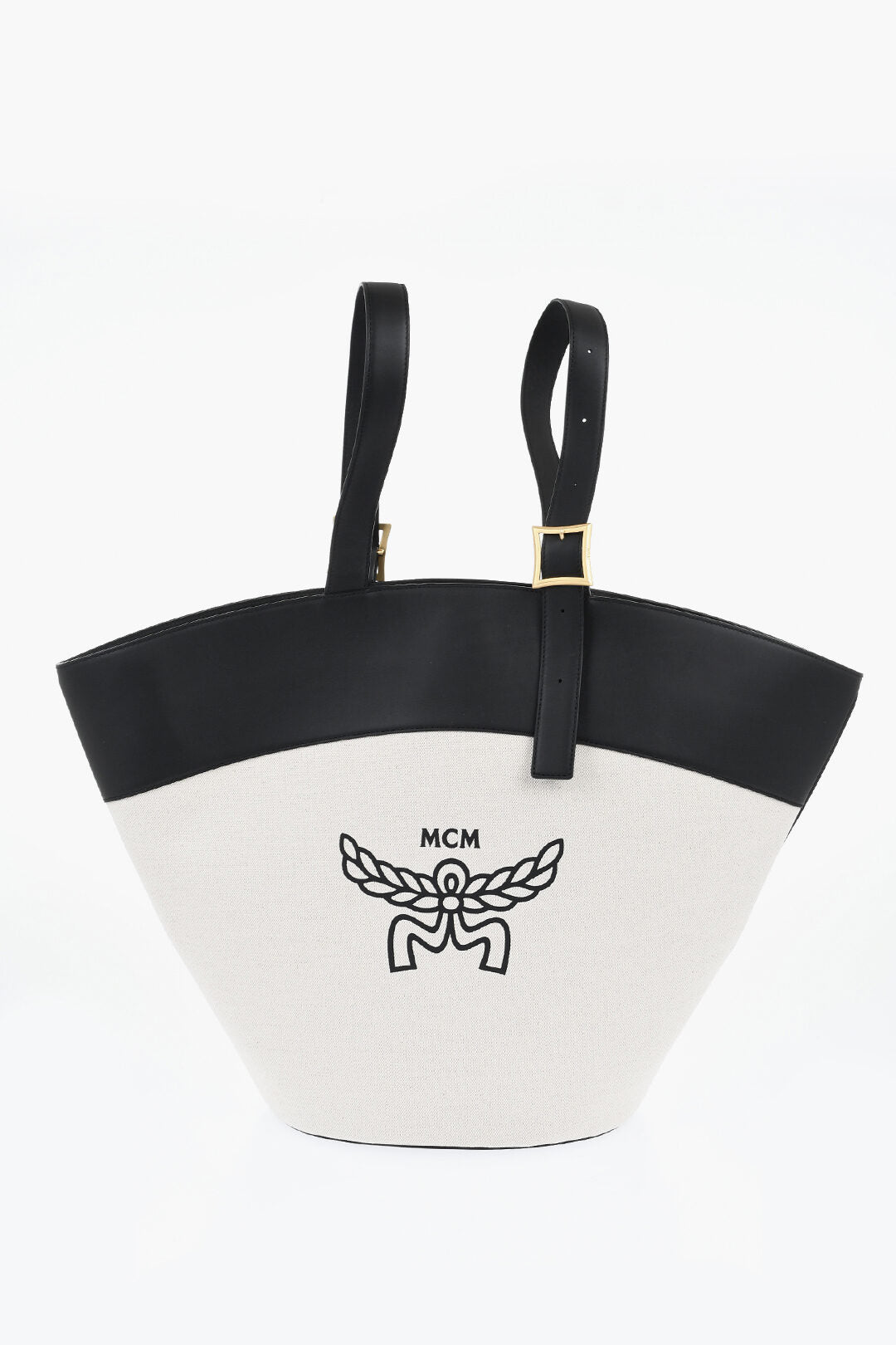 MCM 1500~Two-Tone Tote Bag with Front Maxi Logo