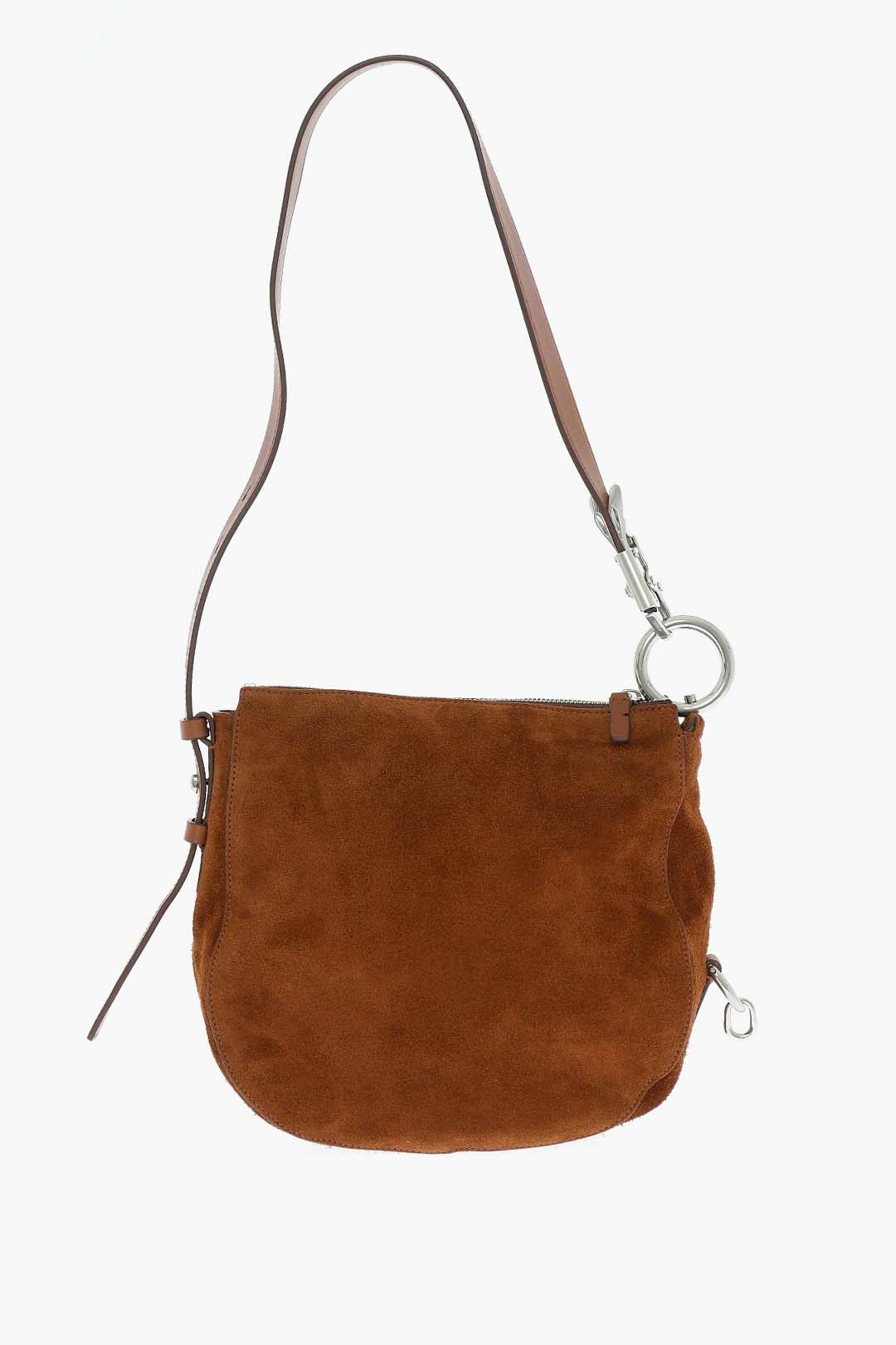 Burberry 2405~Solid-Color Suede Shoulder Bag With Metal Details