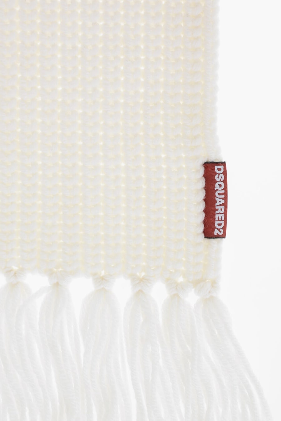 Dsquared2 0405~Wool Scarf with Fringed Hem, view 2